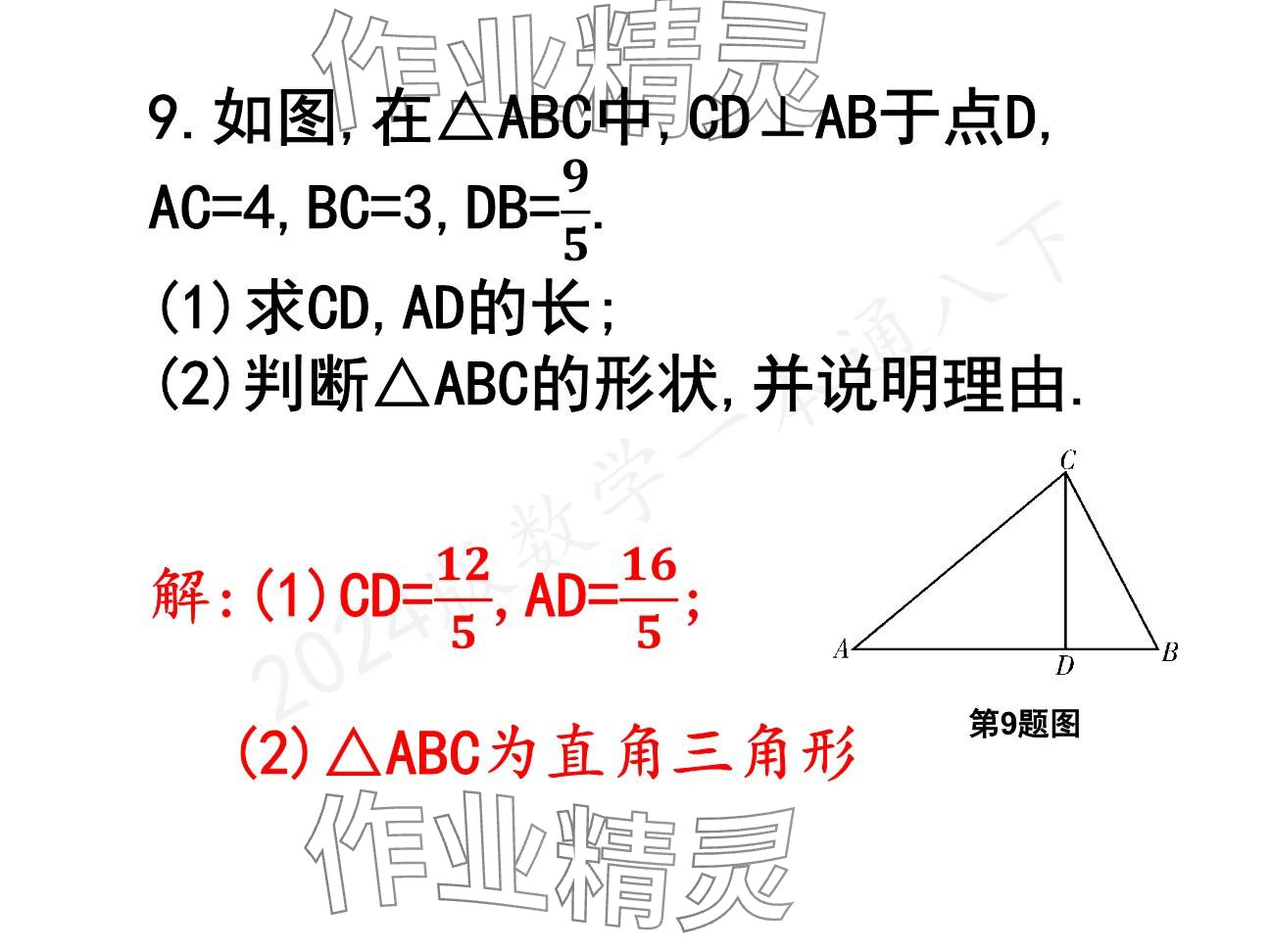 2025年一本通武漢出版社八年級數(shù)學(xué)下冊北師大版精簡版 參考答案第29頁