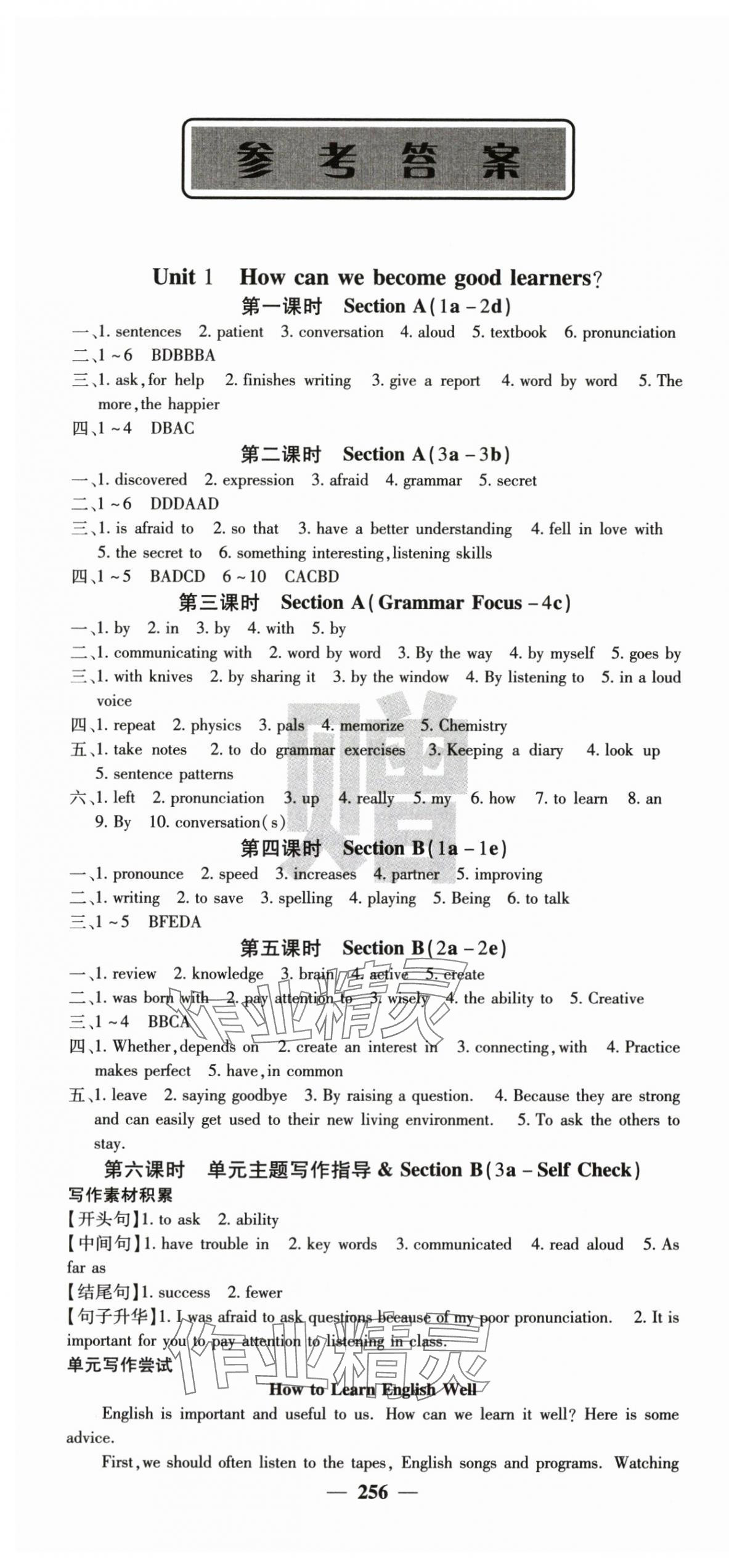 2025年课堂点睛九年级英语上册人教版 第1页