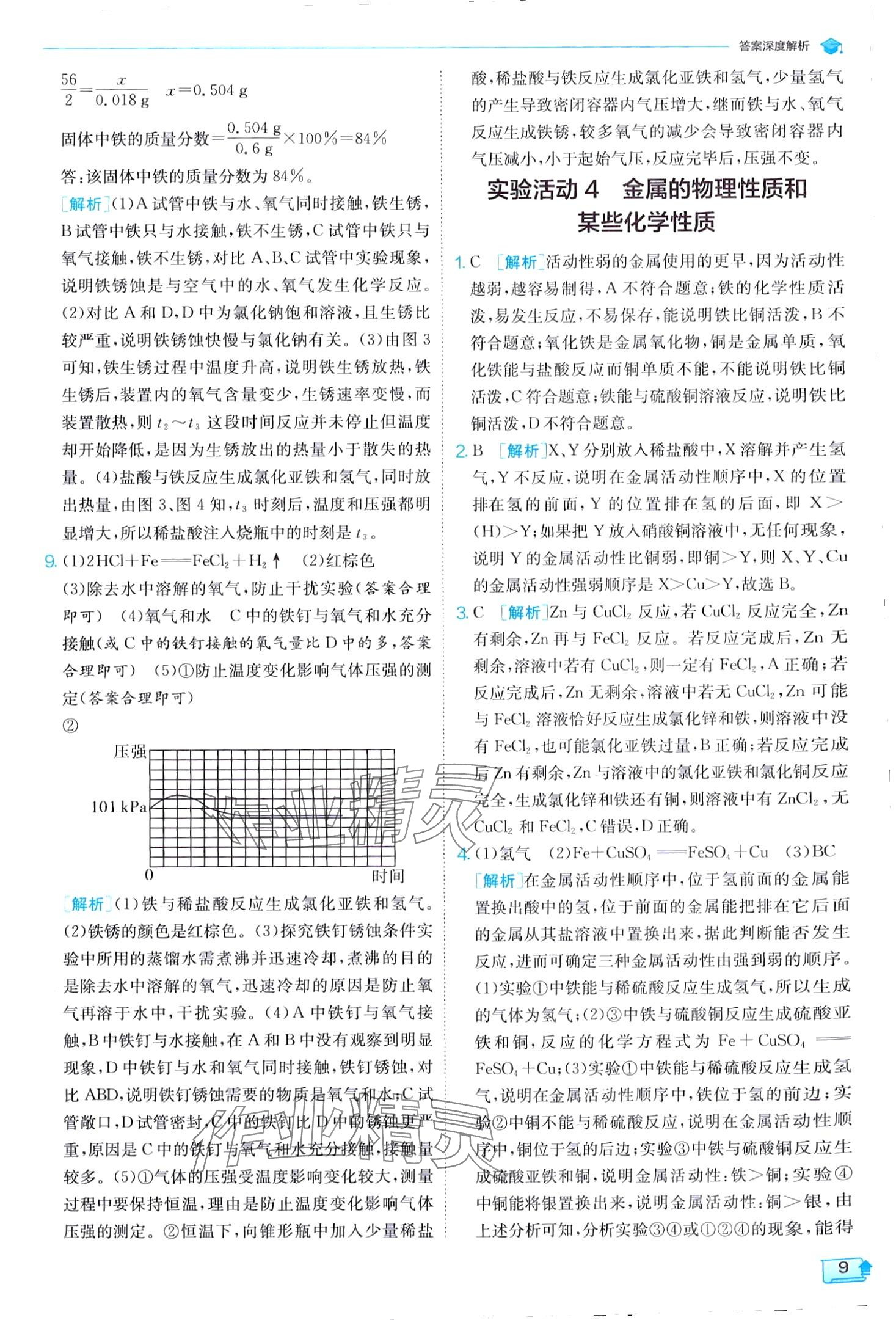 2024年实验班提优训练九年级化学下册人教版 第9页