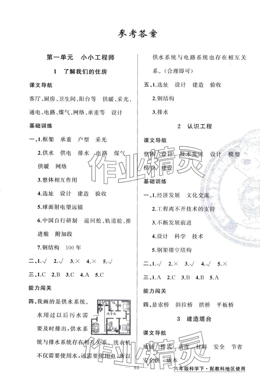 2024年黃岡金牌之路練闖考六年級科學下冊教科版 第1頁