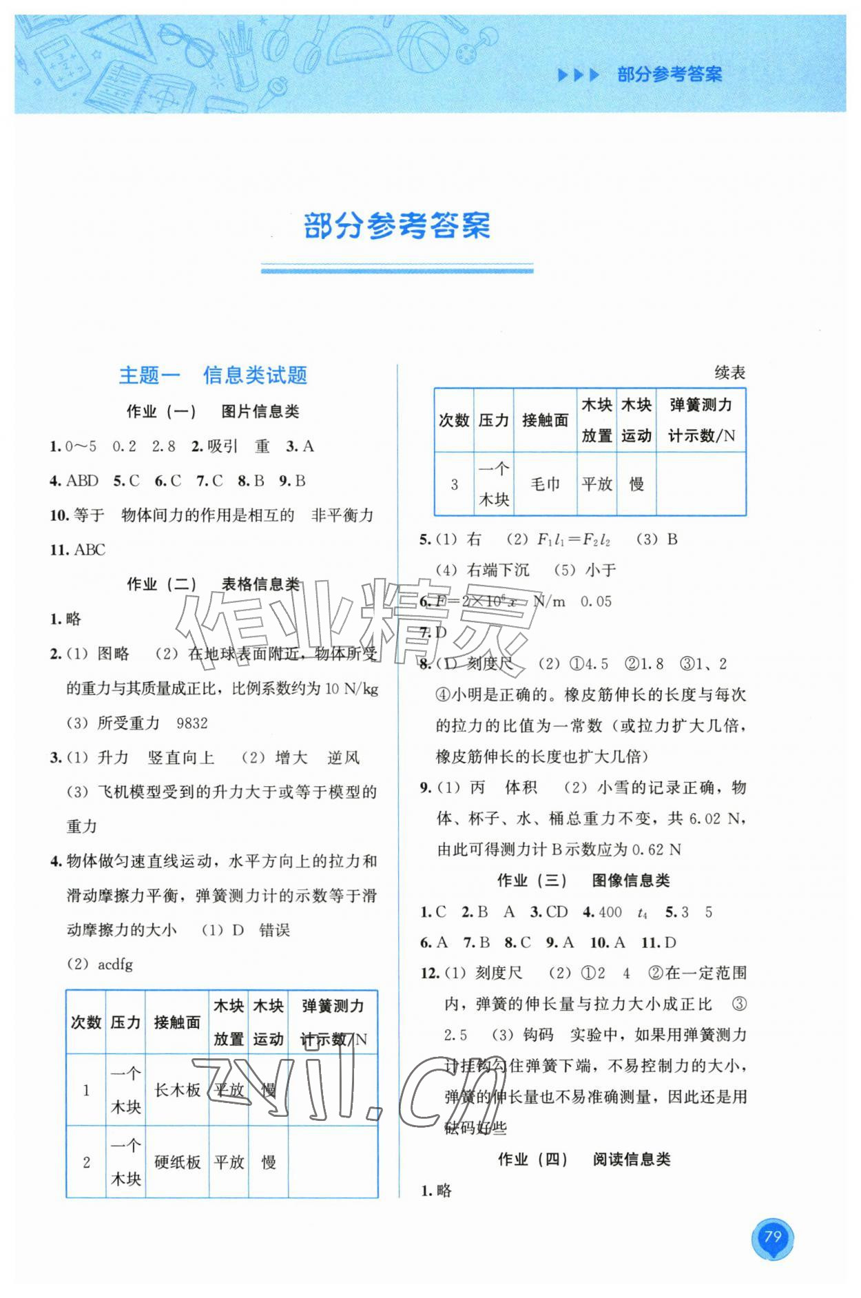 2026年暑假作业教育科学出版社八年级物理&nbsp;第1页