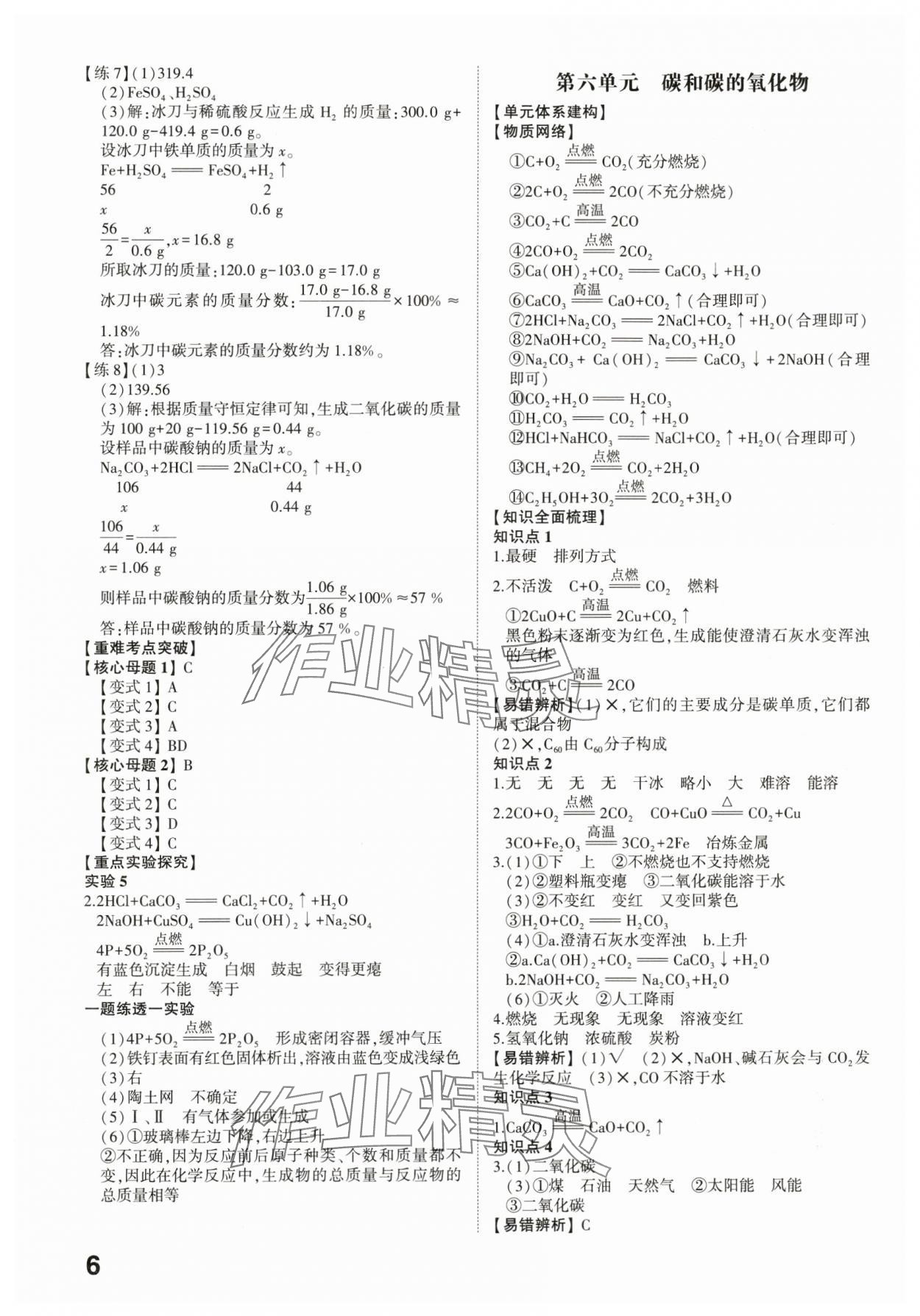 2024年中考備戰(zhàn)化學(xué)濰坊專版 參考答案第5頁