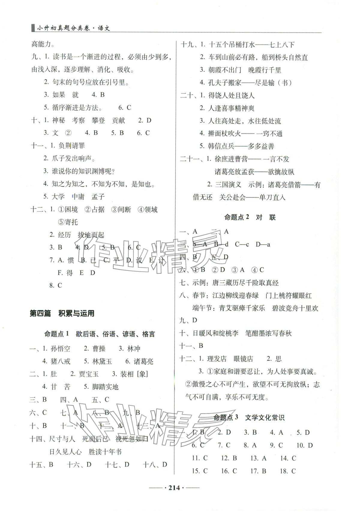 2026年68所名校图书小升初真题分类卷六年级语文 第7页