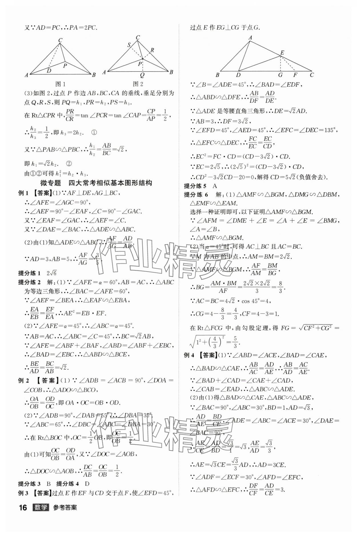 2025年中考總復(fù)習(xí)名師A計劃數(shù)學(xué)中考 參考答案第16頁