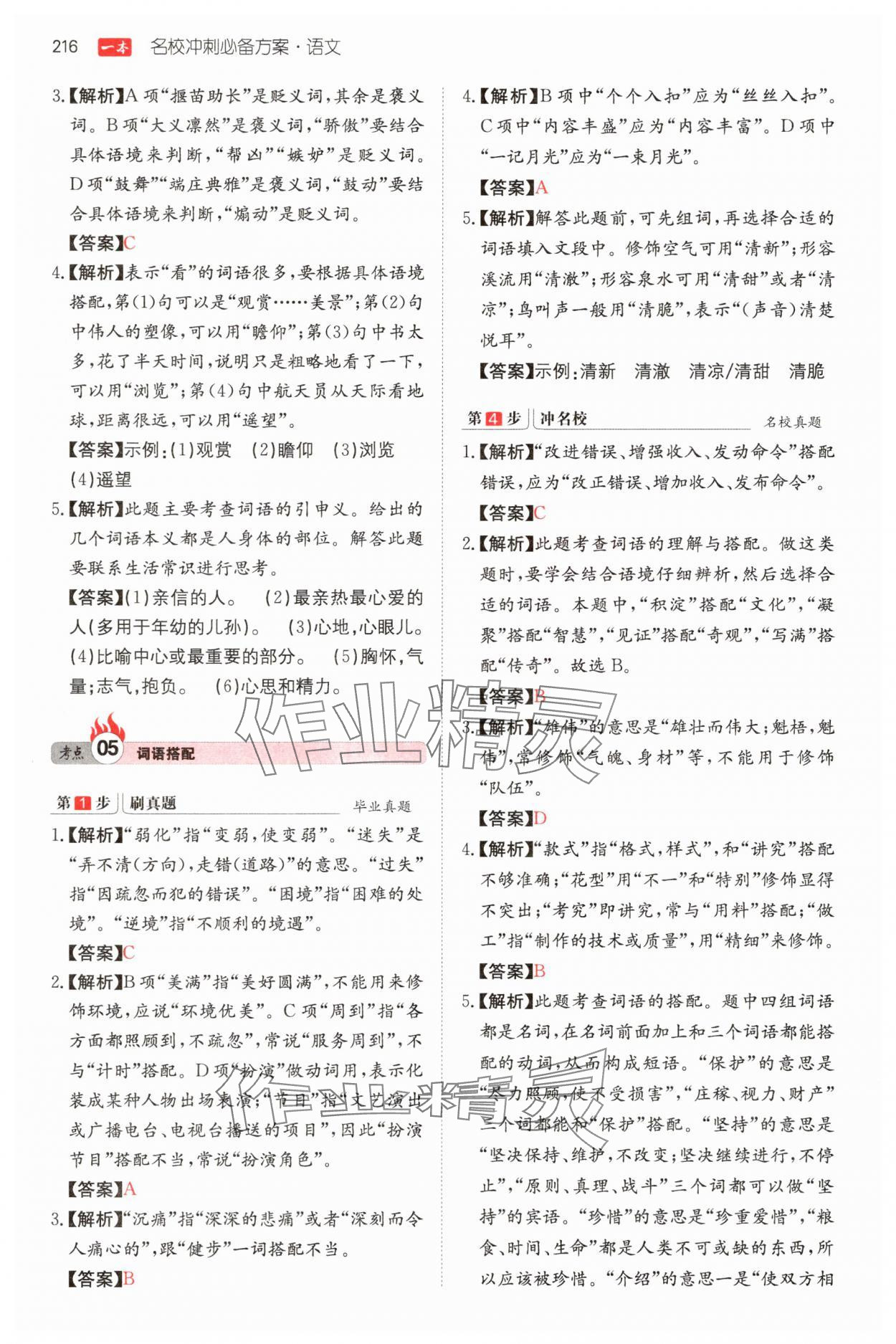 2025年一本名校冲刺必备方案六年级语文 第6页