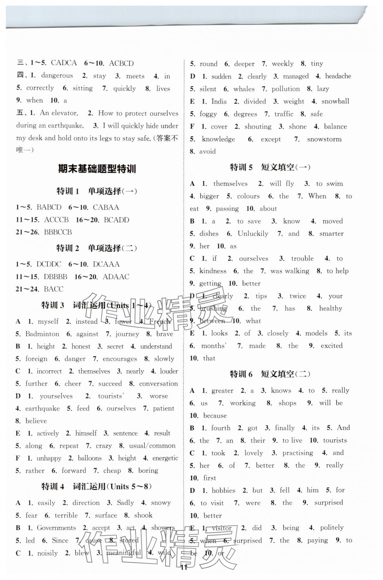 2025年通城学典课时作业本八年级英语上册译林版宿迁专版 第11页