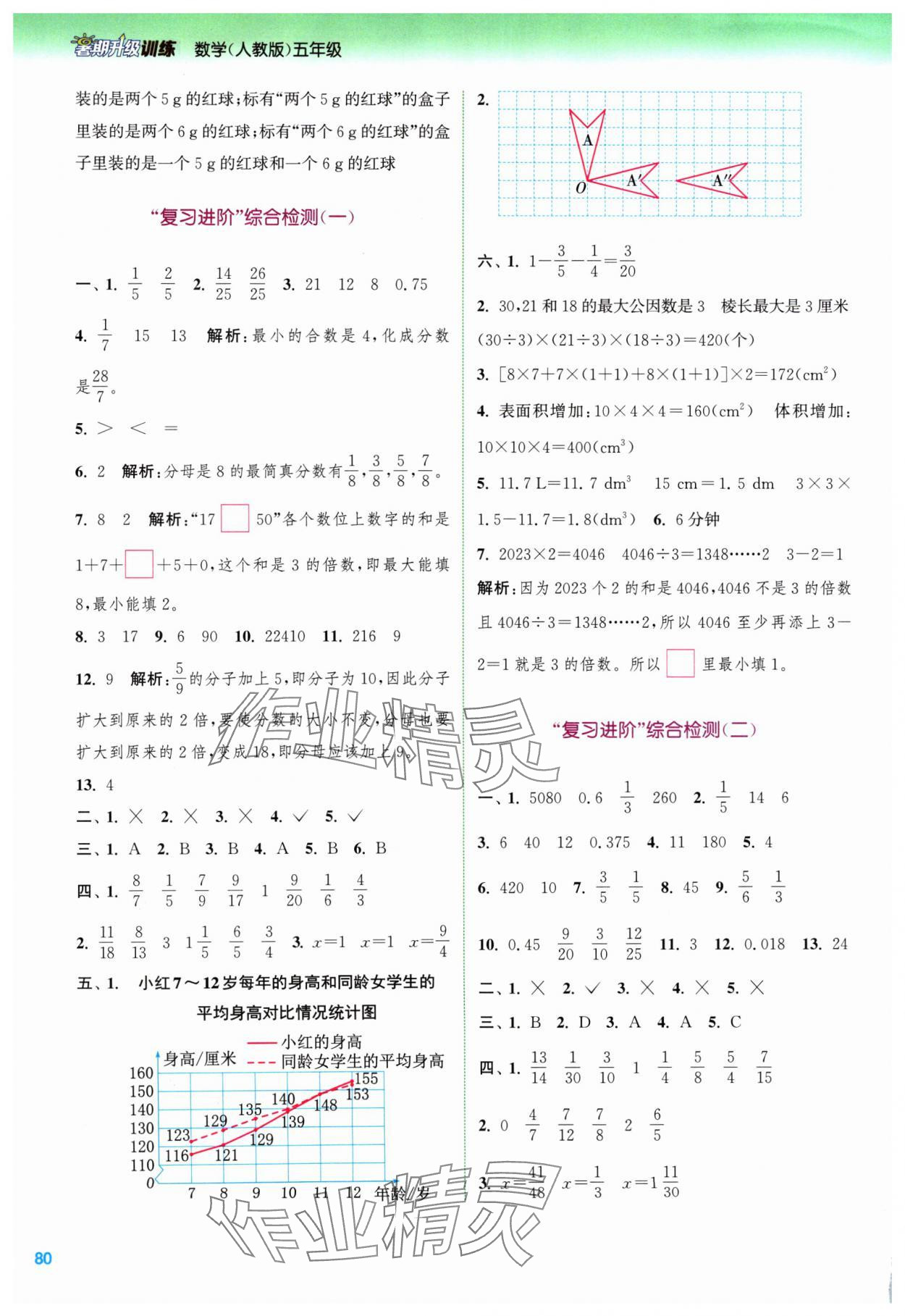 2024年暑期升級(jí)訓(xùn)練五年級(jí)數(shù)學(xué)人教版浙江教育出版社 第4頁