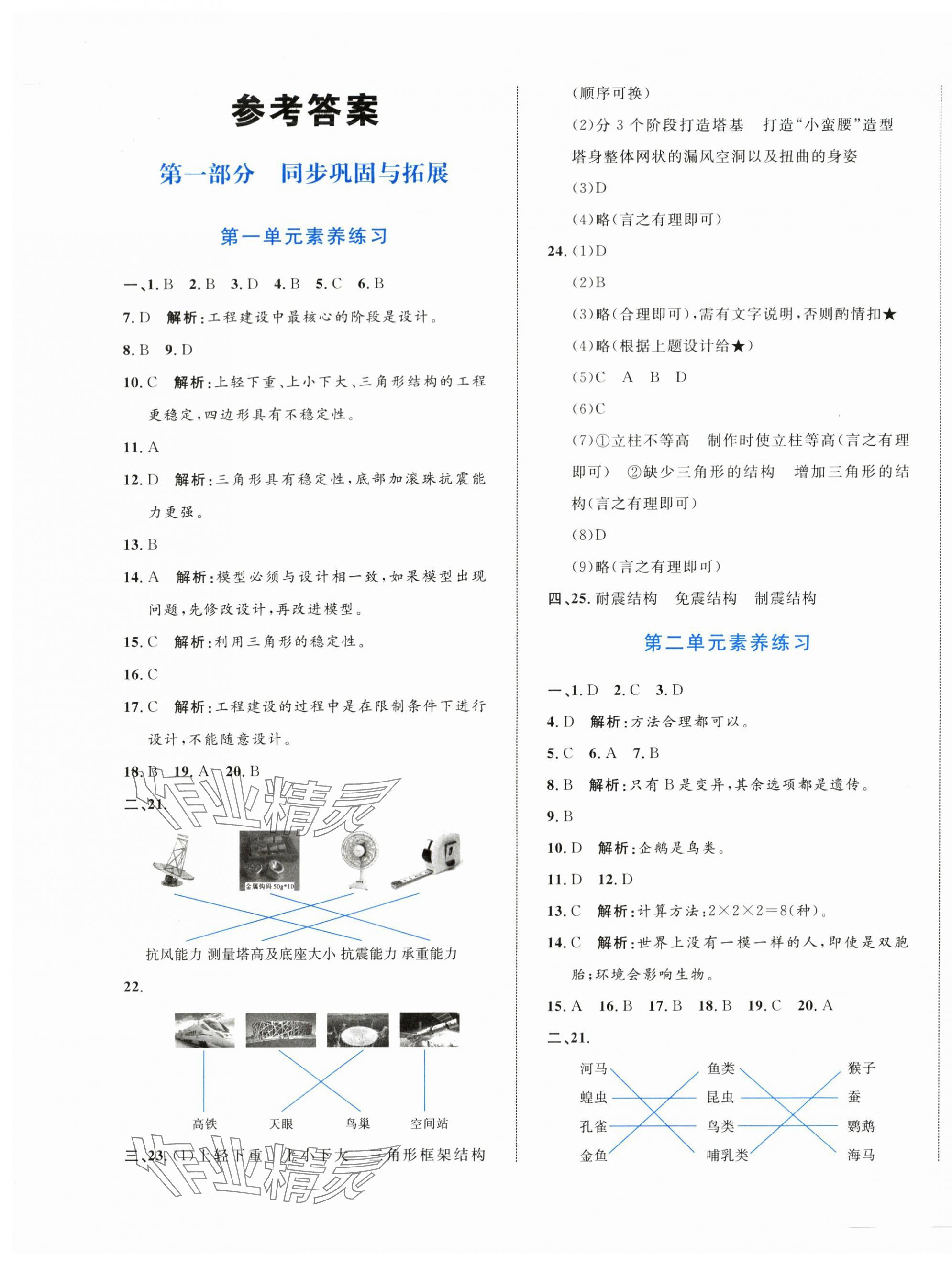 2025年浙点通提优卷六年级科学下册教科版 第1页