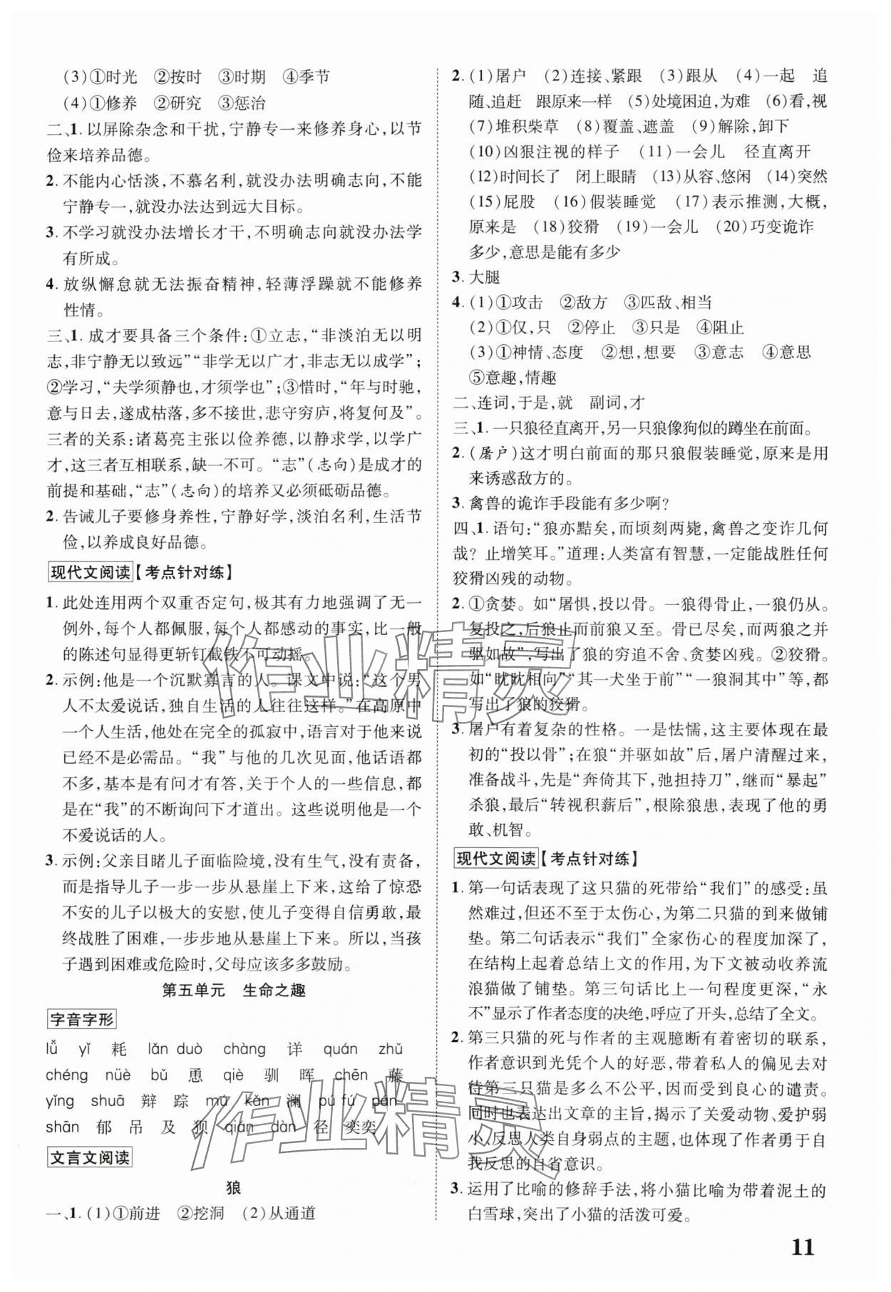 2025年中考新突破语文人教版陕西专版&nbsp;第11页