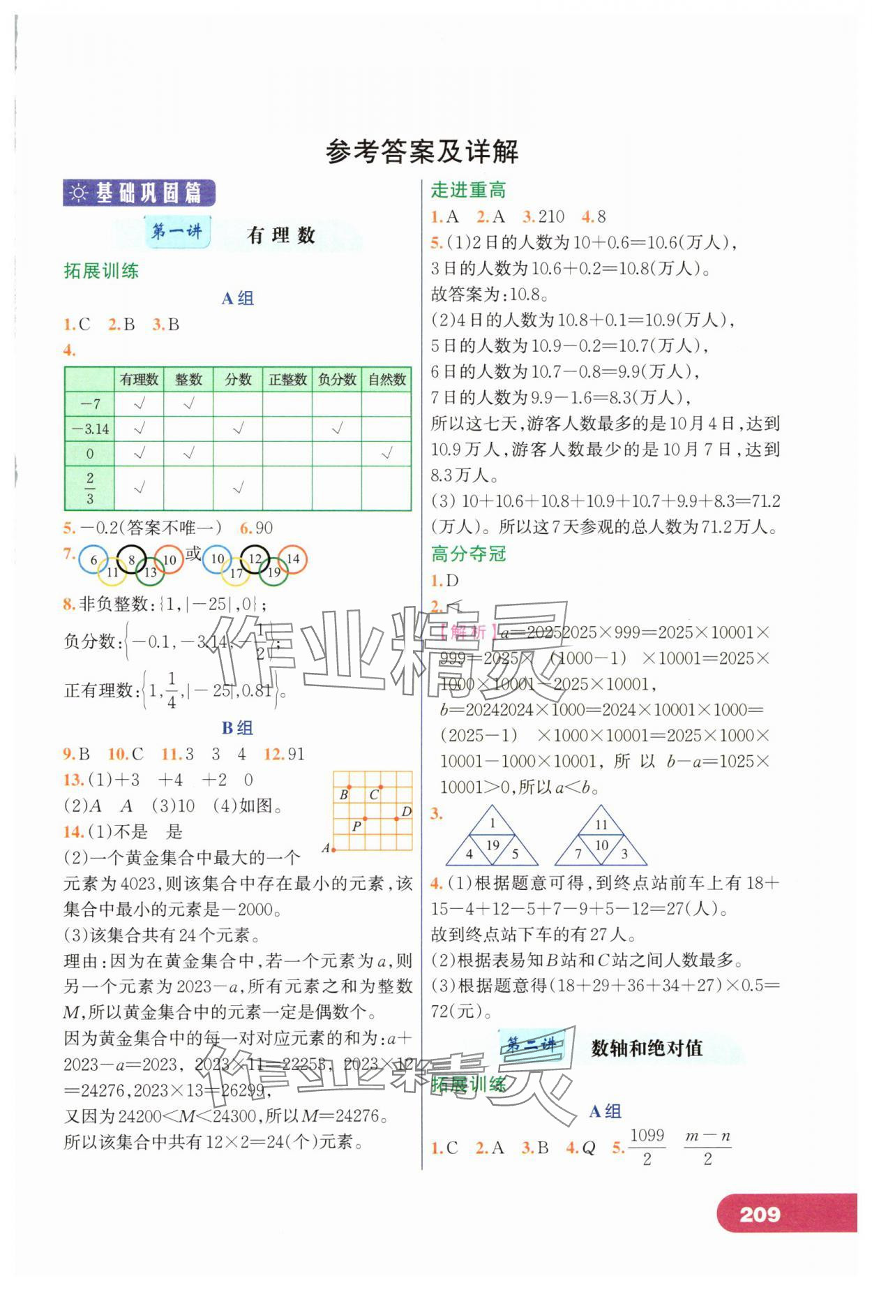 2024年走進重高培優(yōu)講義七年級數(shù)學上冊浙教版 第1頁