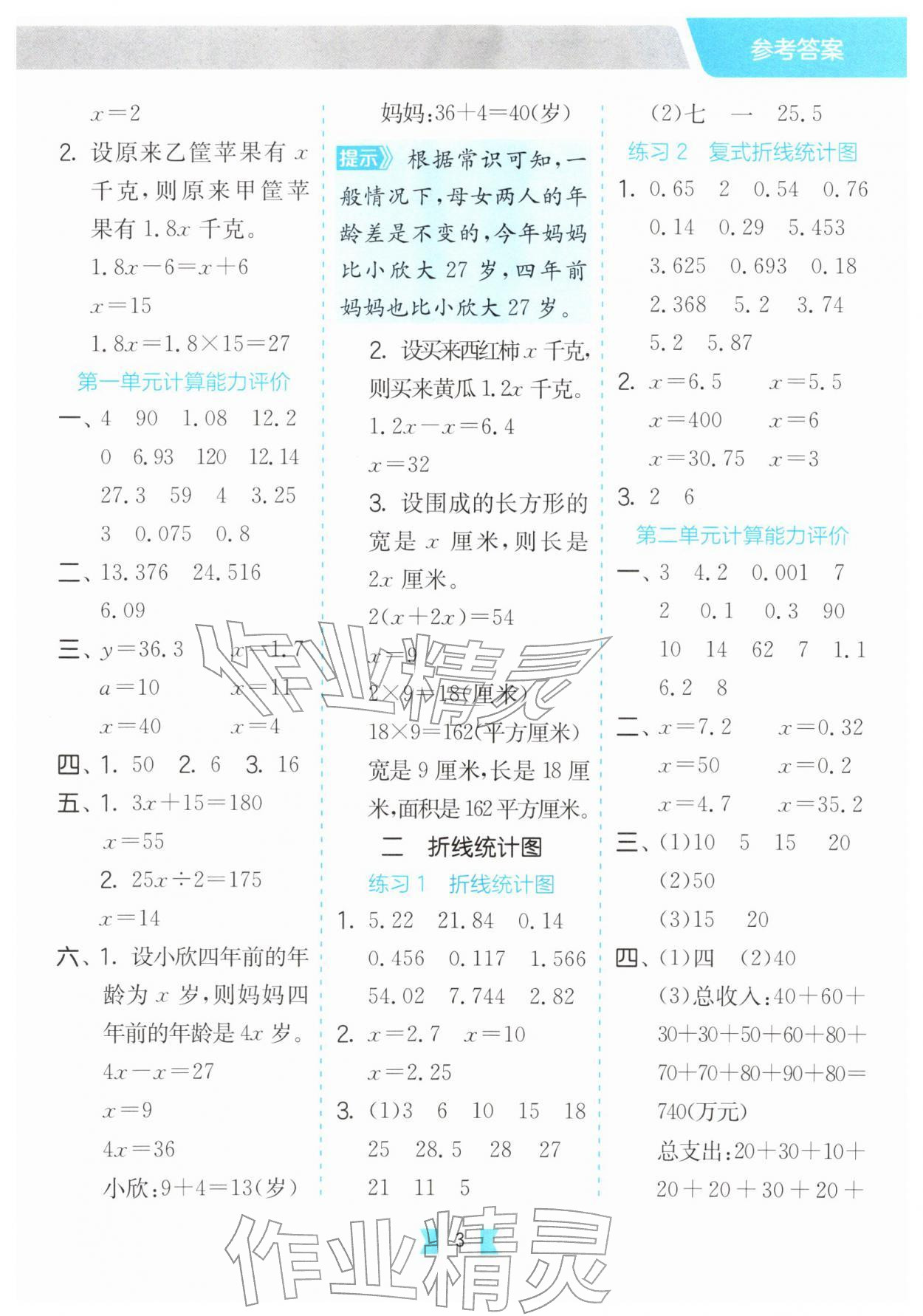 2026年口算心算速算天天练江苏人民出版社五年级数学下册苏教版&nbsp;第5页