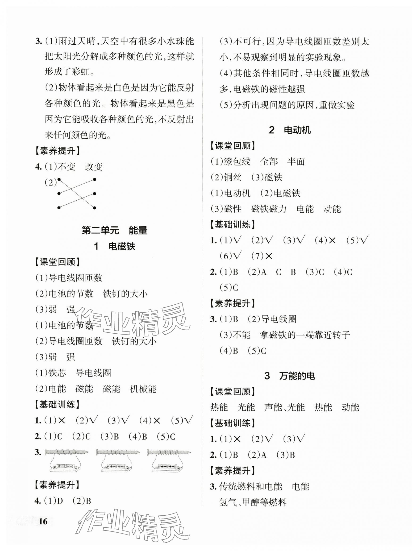 2025年小學(xué)學(xué)霸作業(yè)本五年級科學(xué)下冊大象版 參考答案第3頁