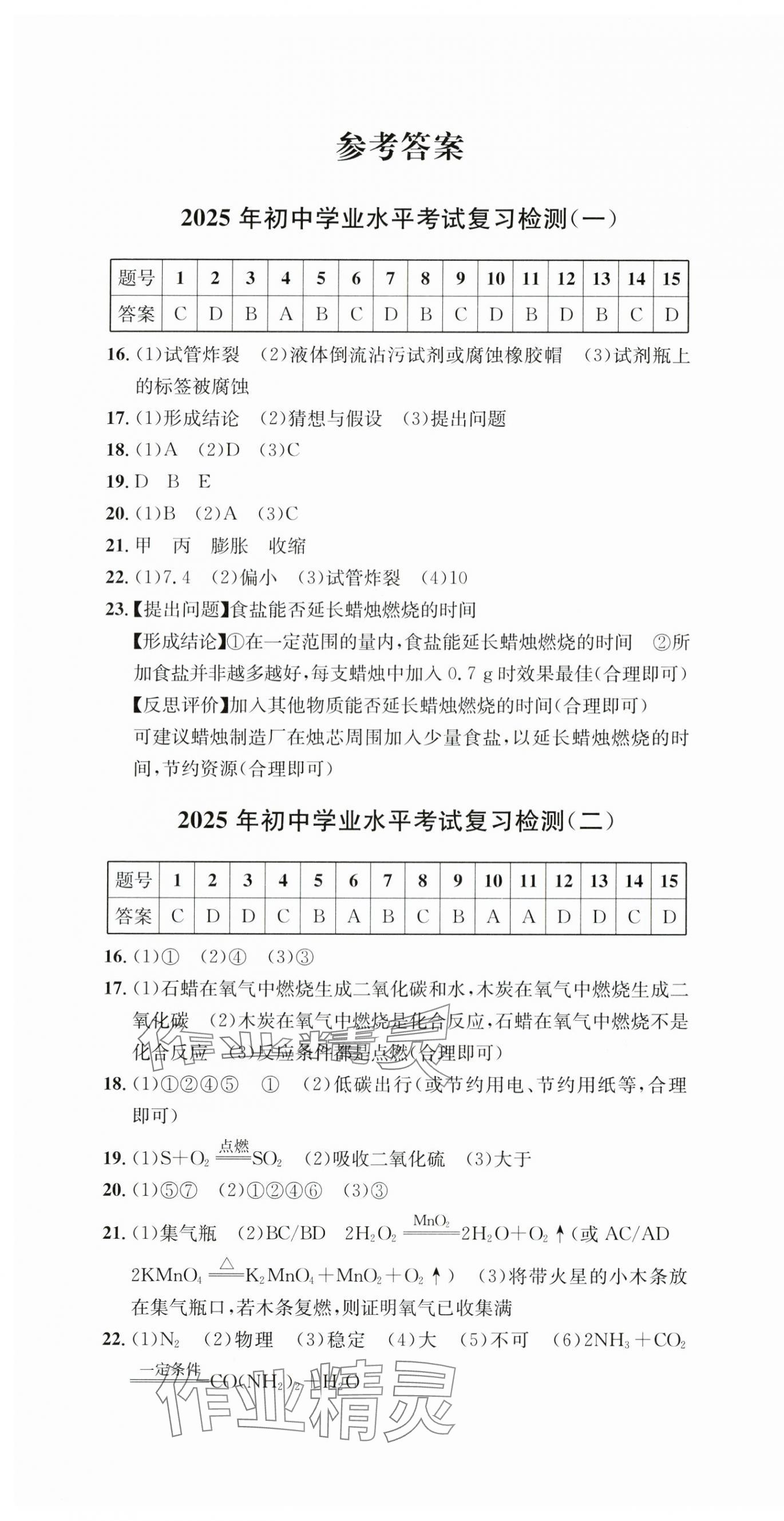 2025年劍指中考學業水平考試復習檢測卷化學中考 第1頁