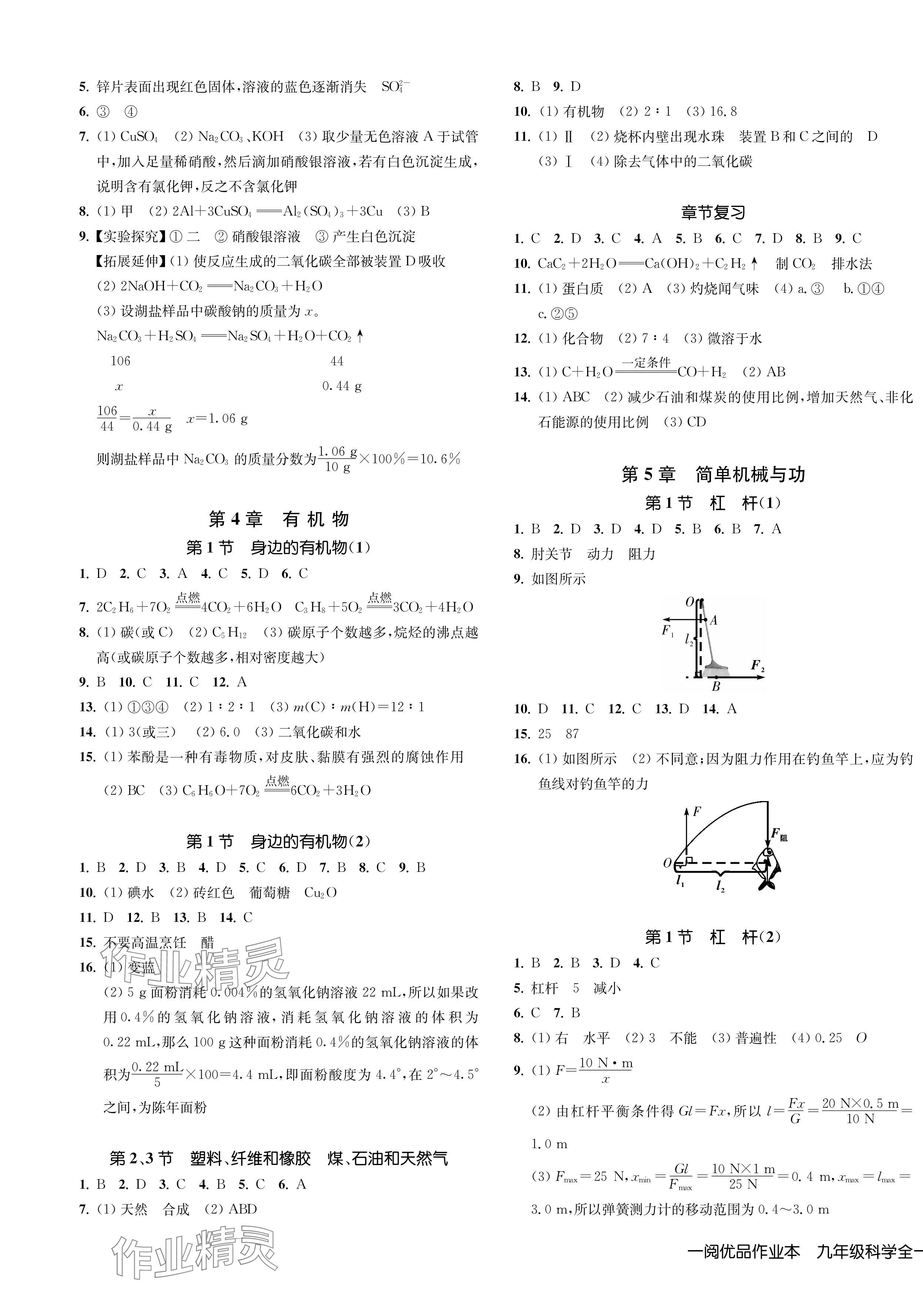 2024年一閱優(yōu)品作業(yè)本九年級科學全一冊華師大版 第5頁