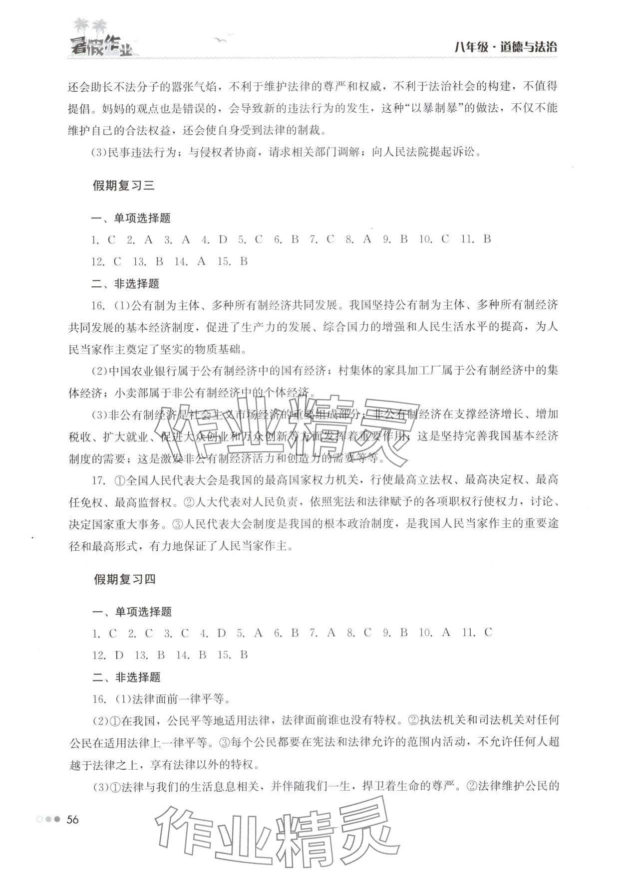 2025年暑假作业完美假期生活八年级道德与法治湖南教育出版社 第2页
