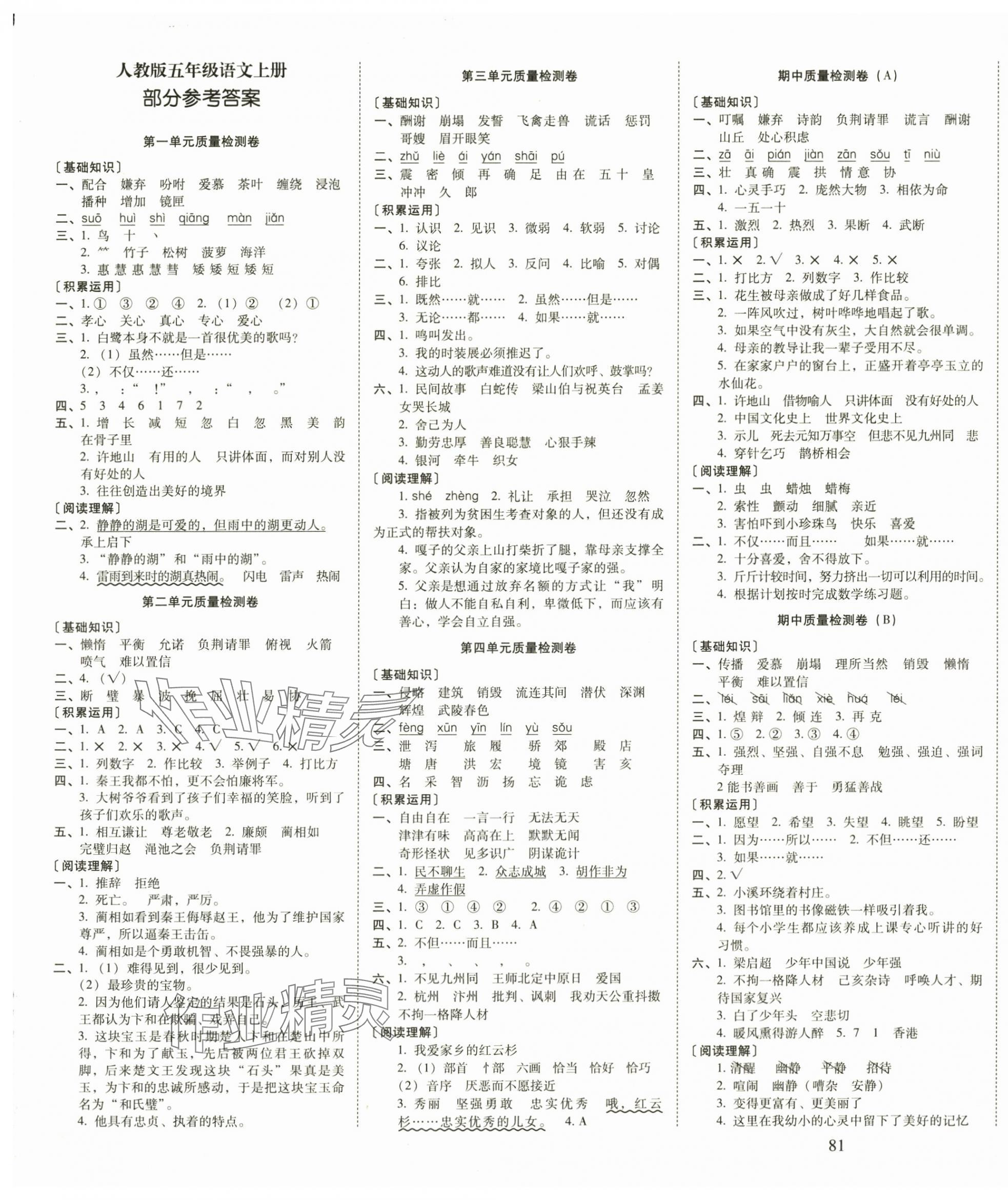 2025年云南师大附小一线名师核心试卷五年级语文上册人教版 第1页