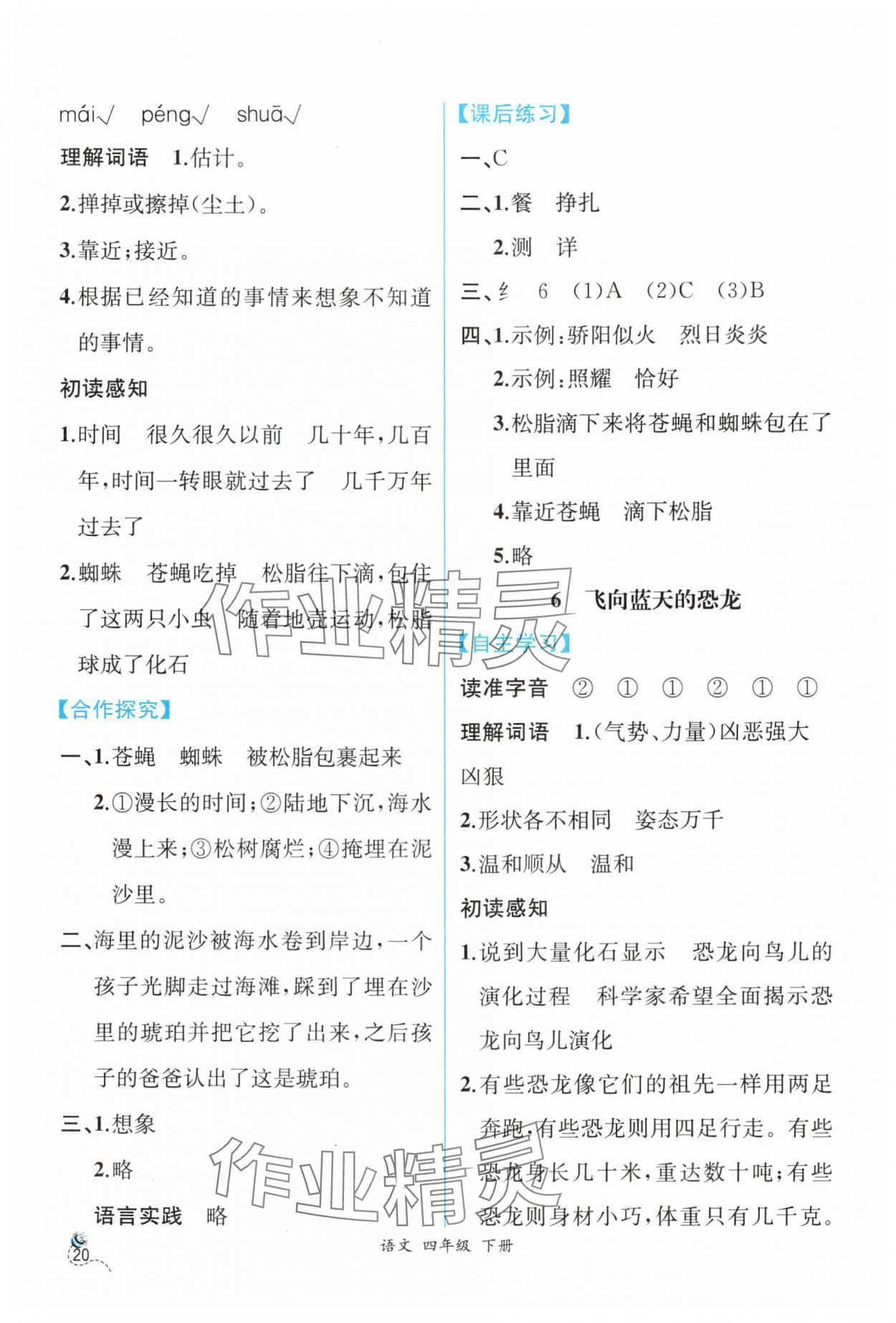 2024年人教金學(xué)典同步解析與測評四年級語文下冊人教版云南專版 第4頁