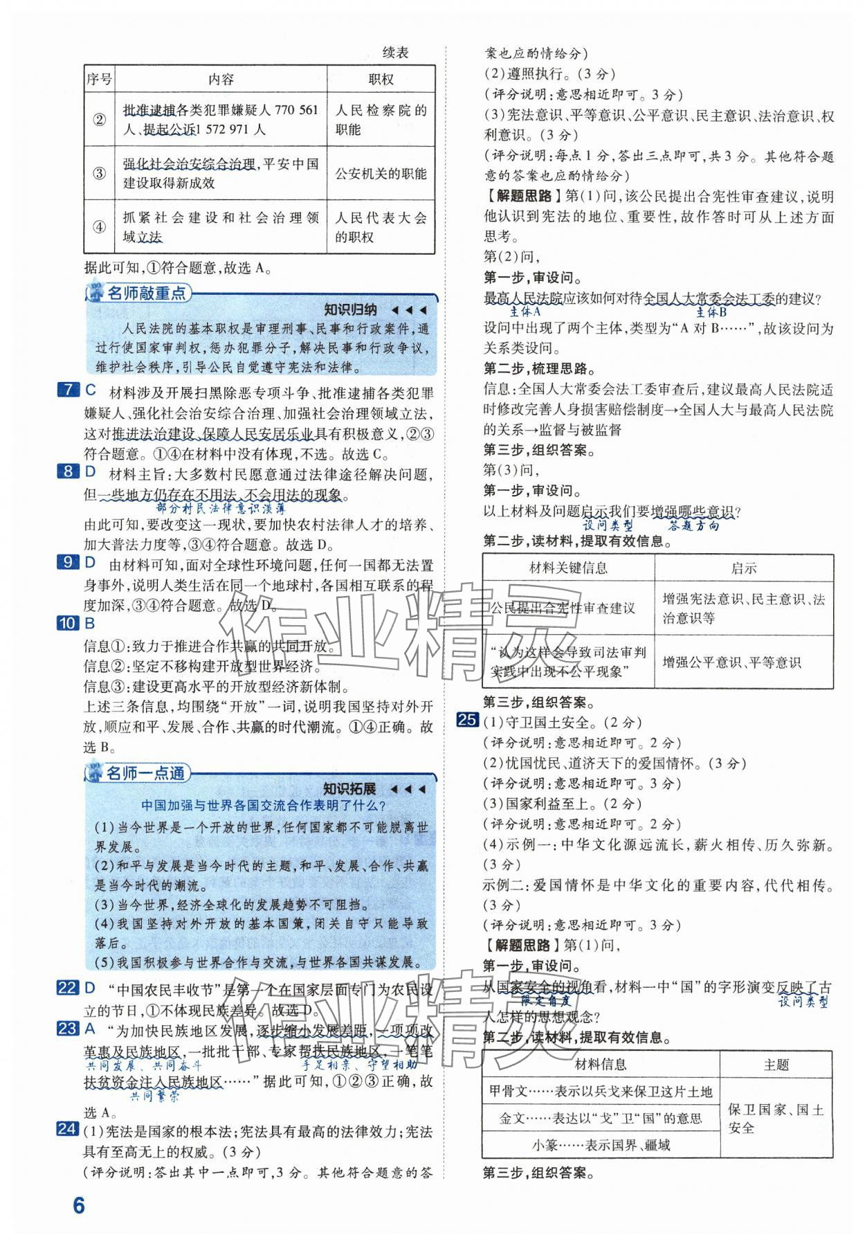 2024年金考卷中考45套匯編道德與法治河北專版 參考答案第6頁(yè)