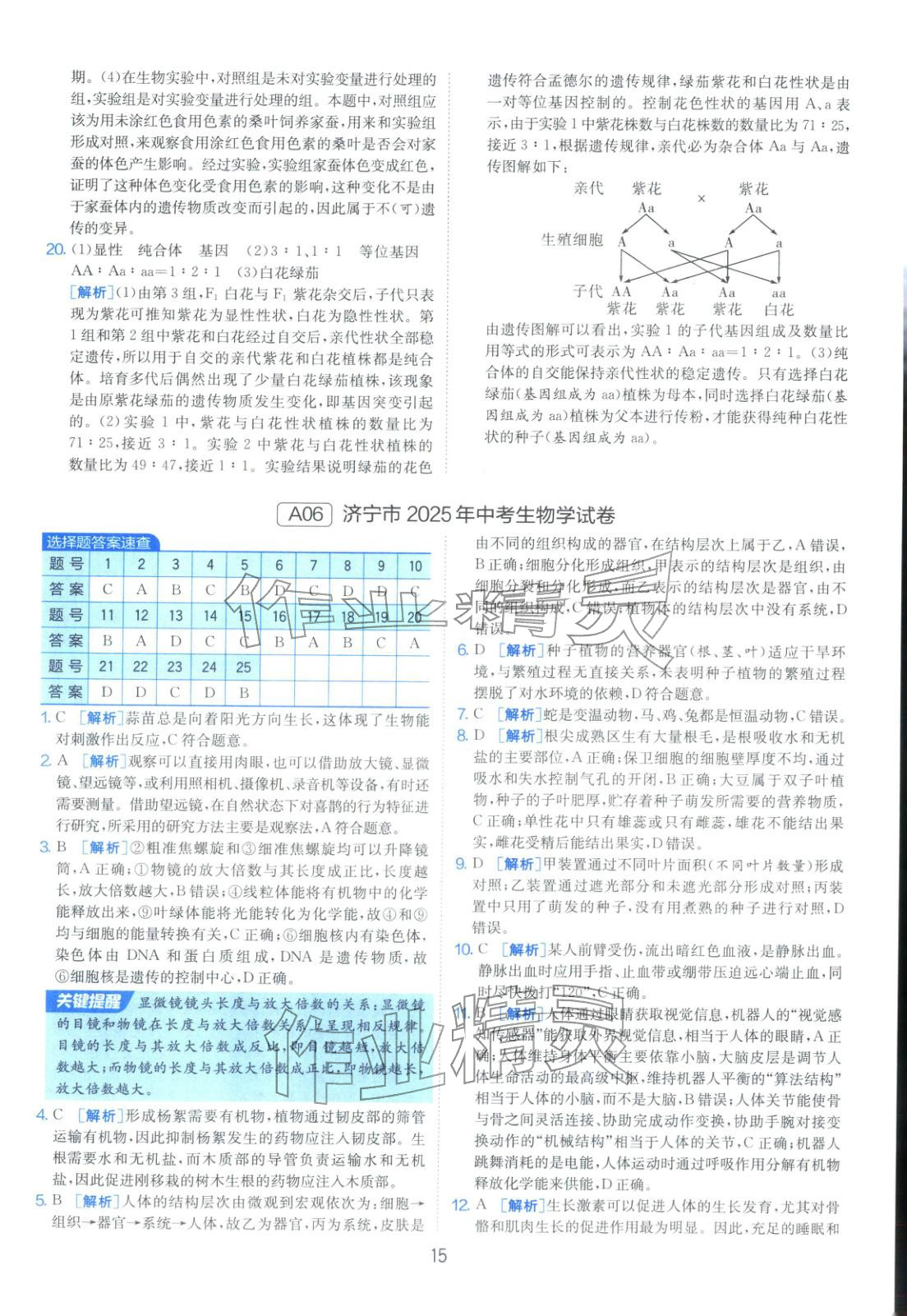 2026年山东省中考试卷精选八年级生物&nbsp;第15页