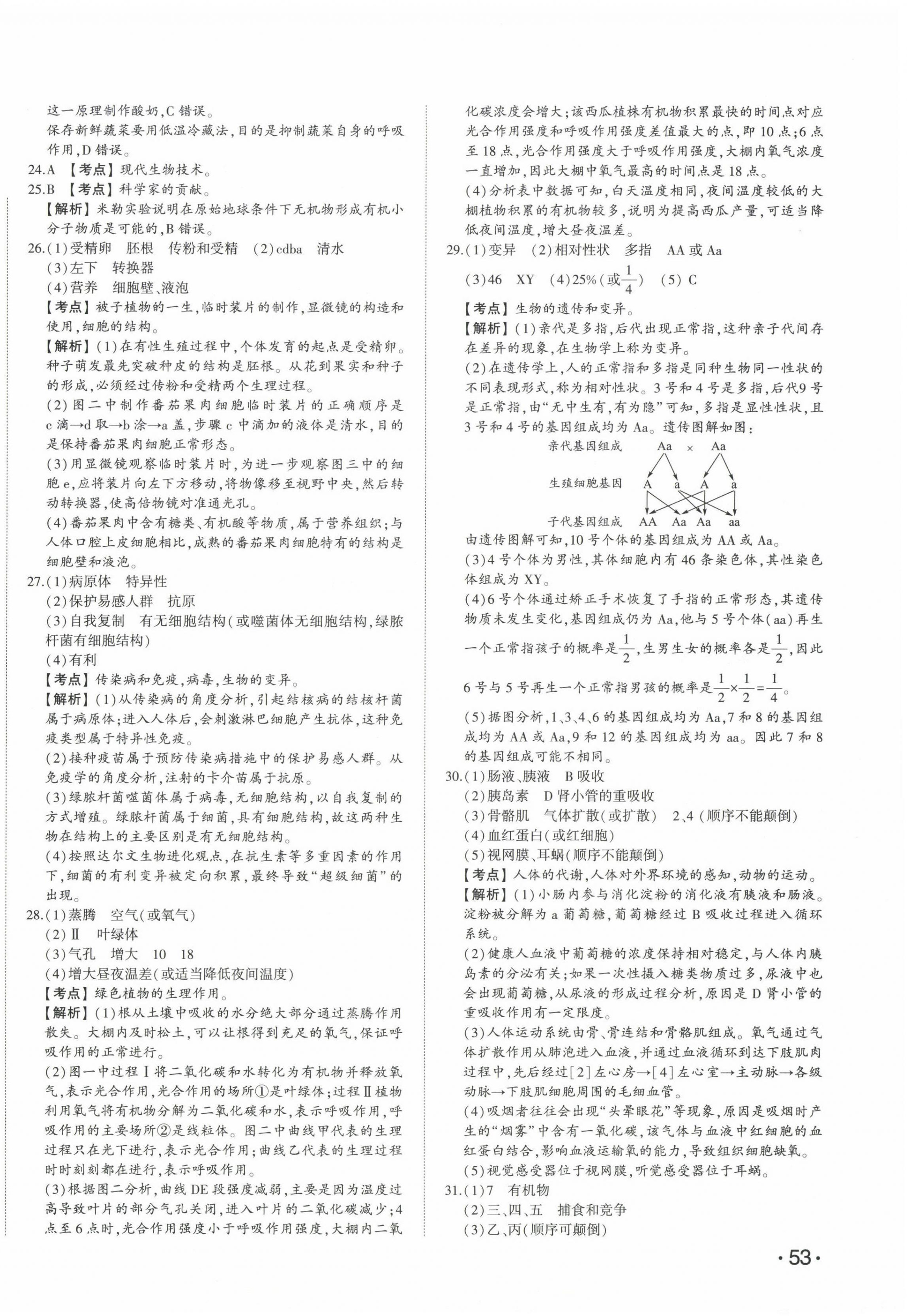2024年星躍龍門中考真題匯編卷生物山東專版 第2頁