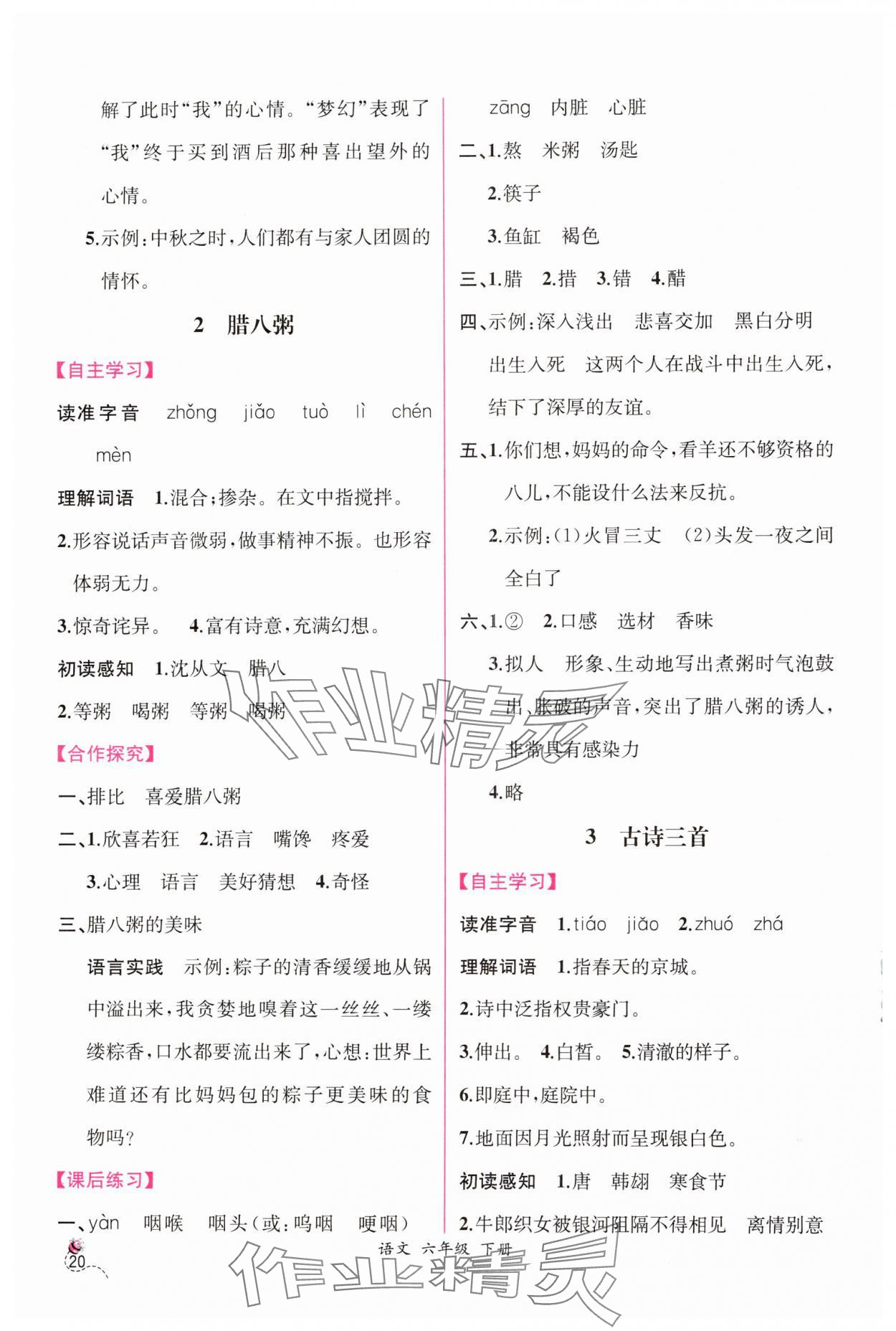 2025年課時練人民教育出版社六年級語文下冊人教版 第2頁