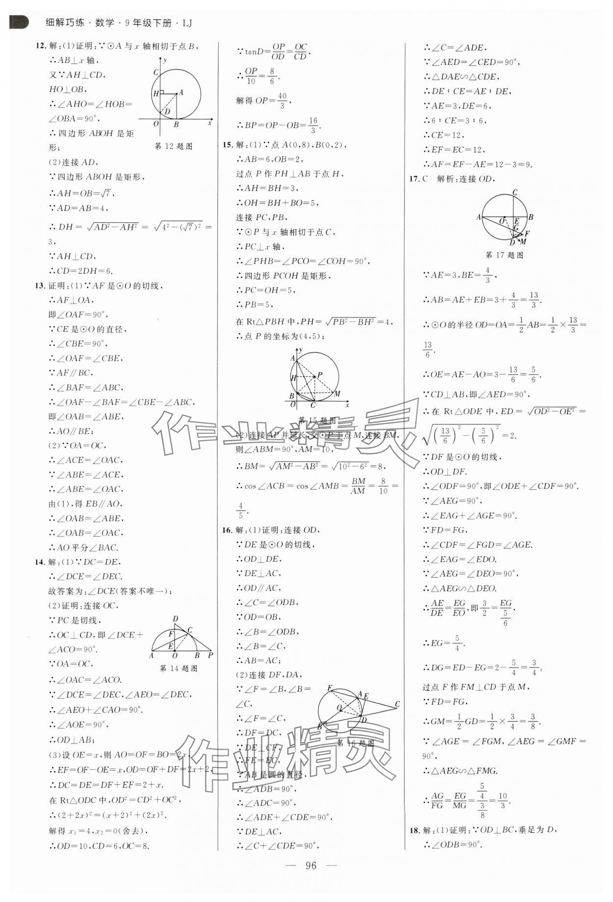 2025年細(xì)解巧練九年級數(shù)學(xué)下冊魯教版54制 參考答案第8頁