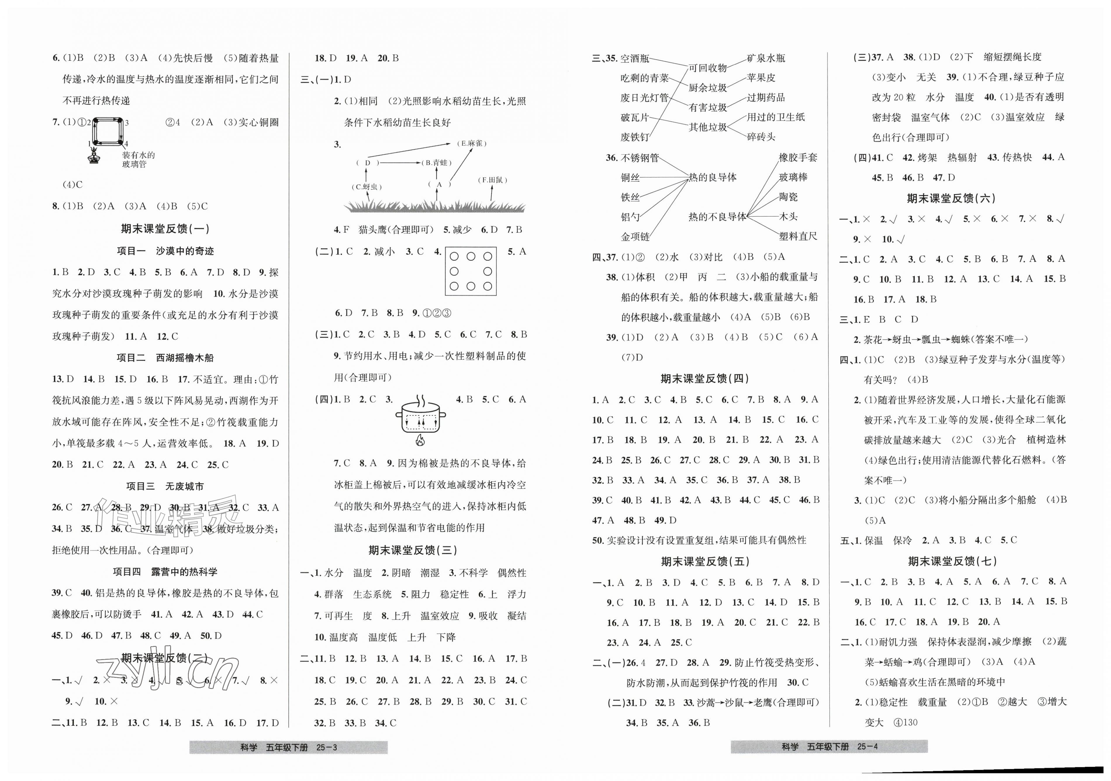 2026年期末直通车五年级科学下册教科版&nbsp;第2页