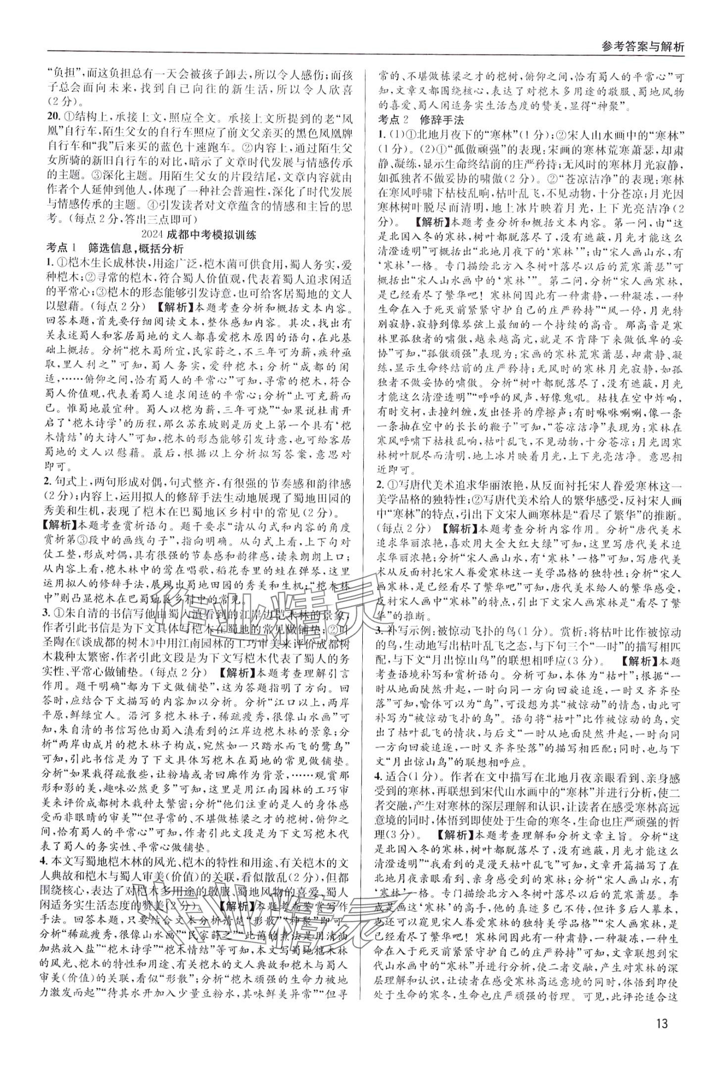 2024年蜀中实至中考总复习语文中考成都专版&nbsp;第13页