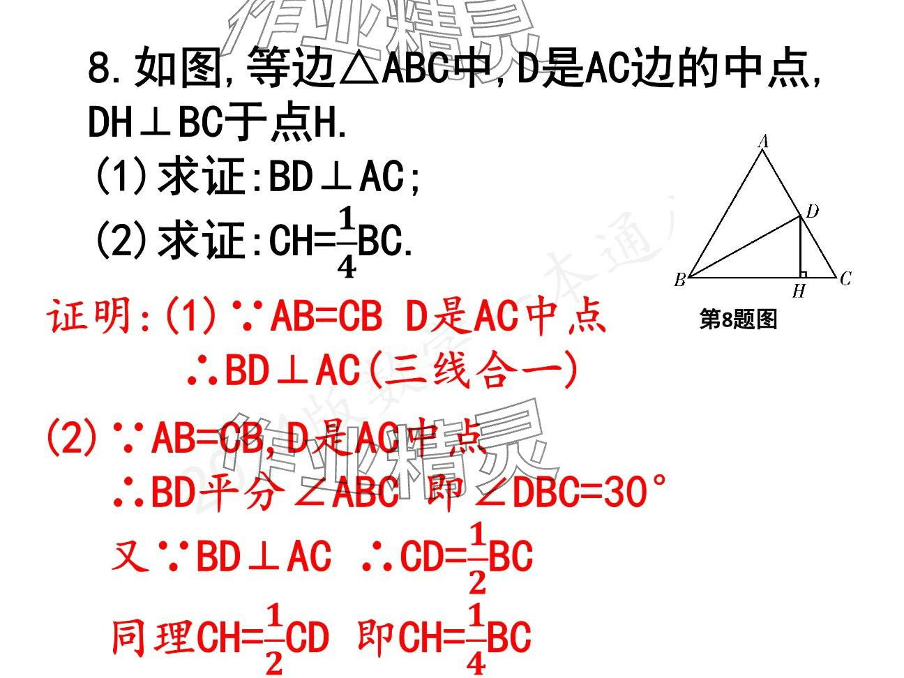 2025年一本通武漢出版社八年級數(shù)學(xué)下冊北師大版精簡版 參考答案第33頁