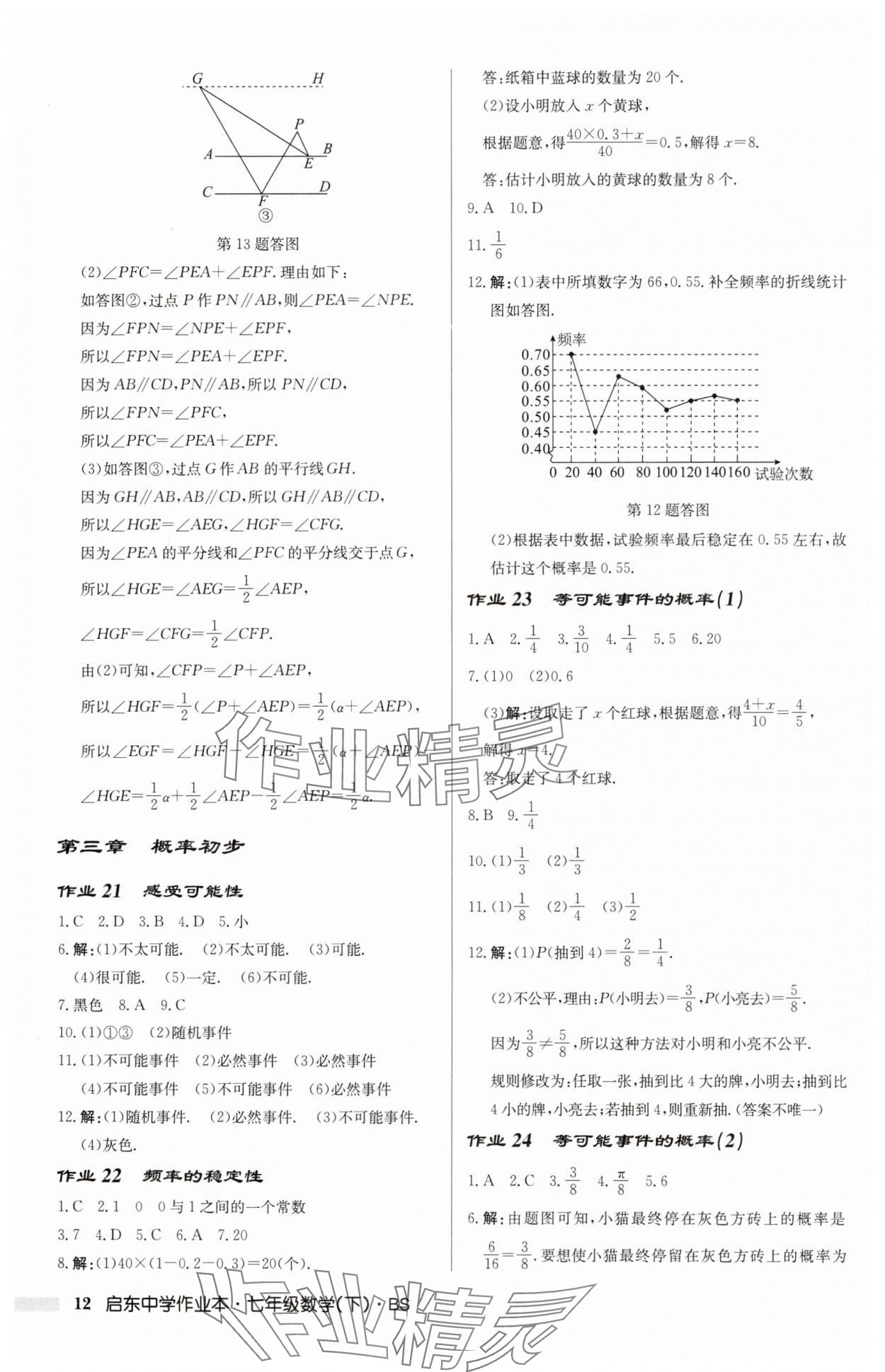 2025年啟東中學作業(yè)本七年級數(shù)學下冊北師大版 第12頁