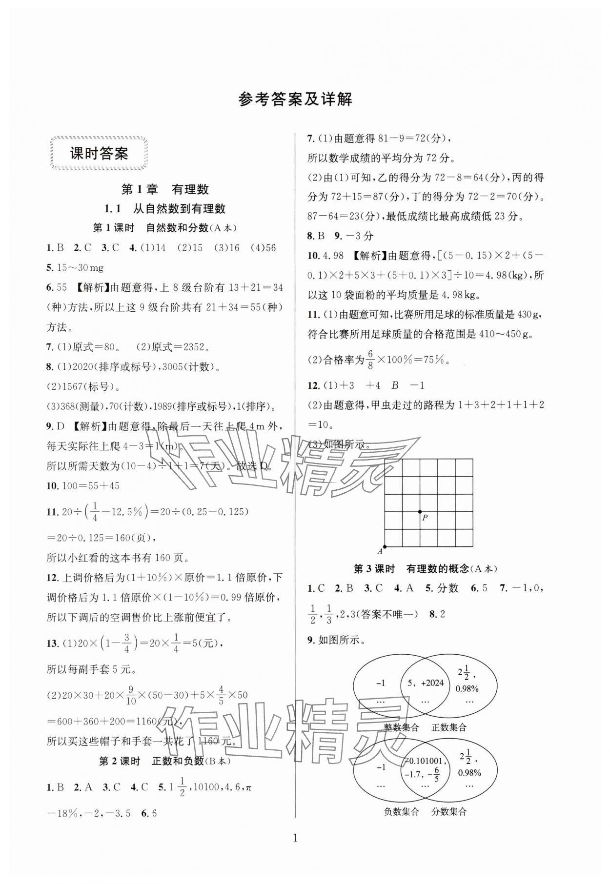 2024年全優(yōu)新同步七年級(jí)數(shù)學(xué)上冊(cè)浙教版 參考答案第1頁(yè)