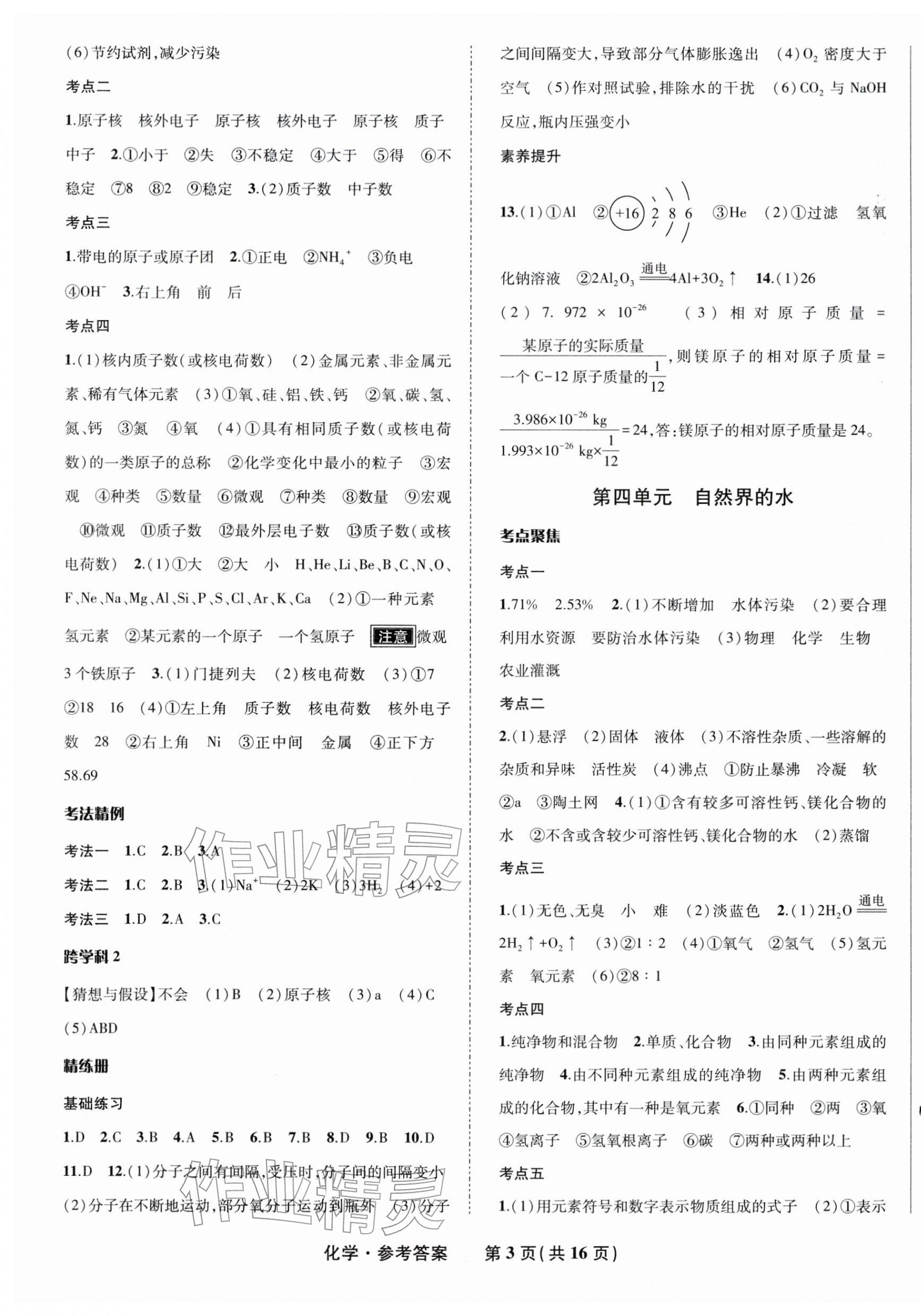 2026年九年级毕业班综合练习与检测化学中考&nbsp;第3页
