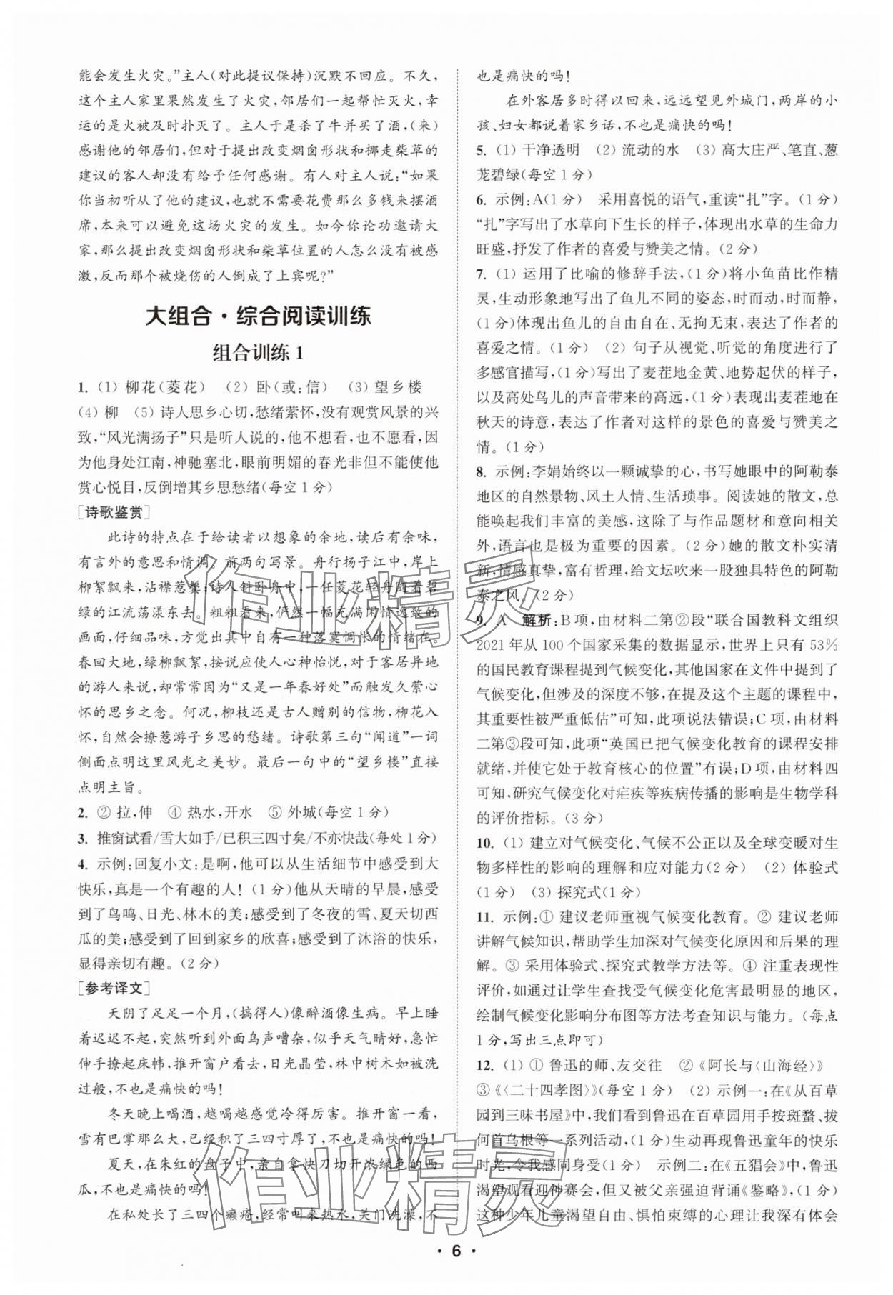 2025年通城學(xué)典初中語文閱讀組合訓(xùn)練七年級上冊江蘇專版 第6頁