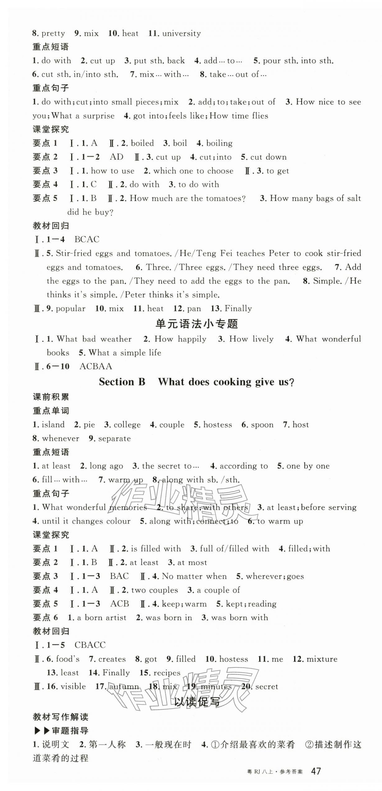 2025年名校课堂八年级英语上册人教版4广东专版 第10页
