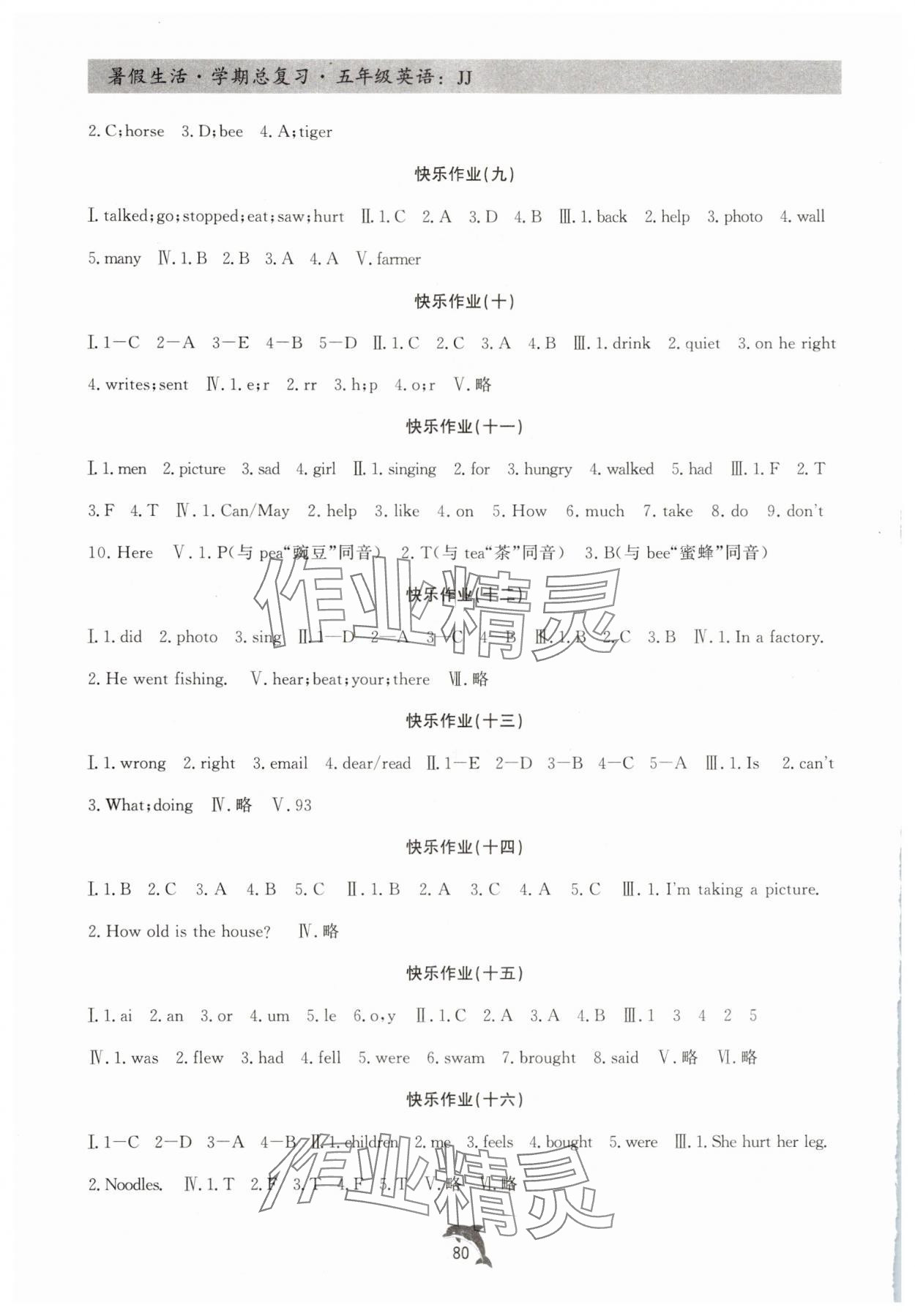 2025年暑假生活学期总复习五年级英语冀教版 第2页