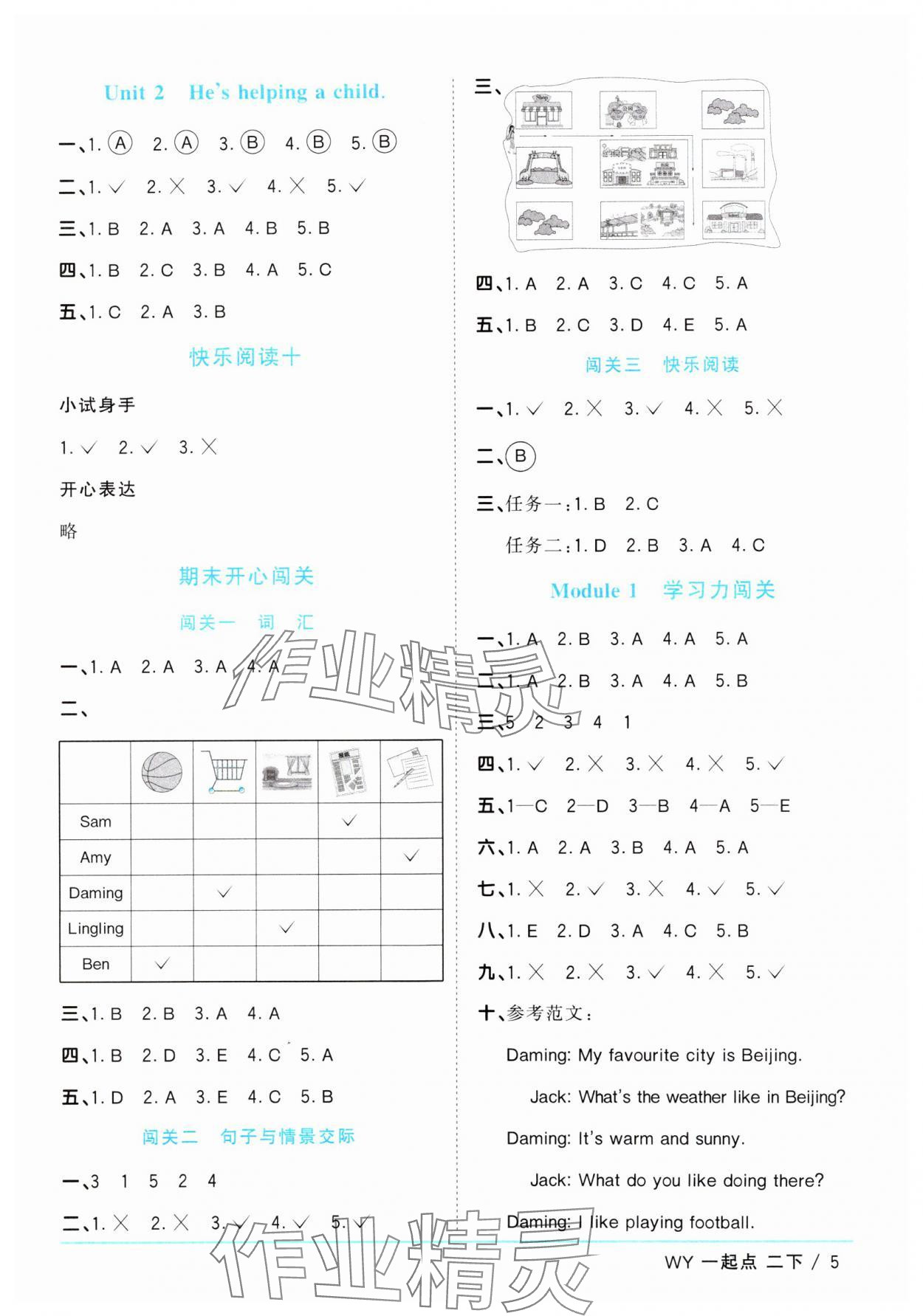 2025年陽光同學(xué)課時(shí)優(yōu)化作業(yè)二年級(jí)英語下冊(cè)外研版一年級(jí)起 第5頁