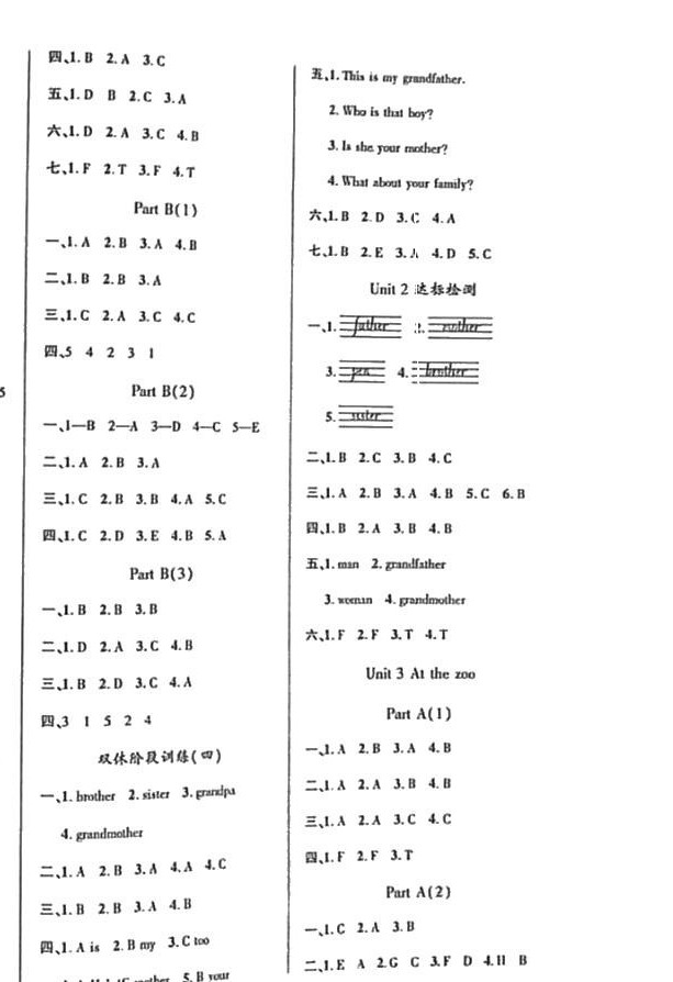 2024年名師課堂同步訓(xùn)練100分三年級英語下冊人教PEP版 第2頁