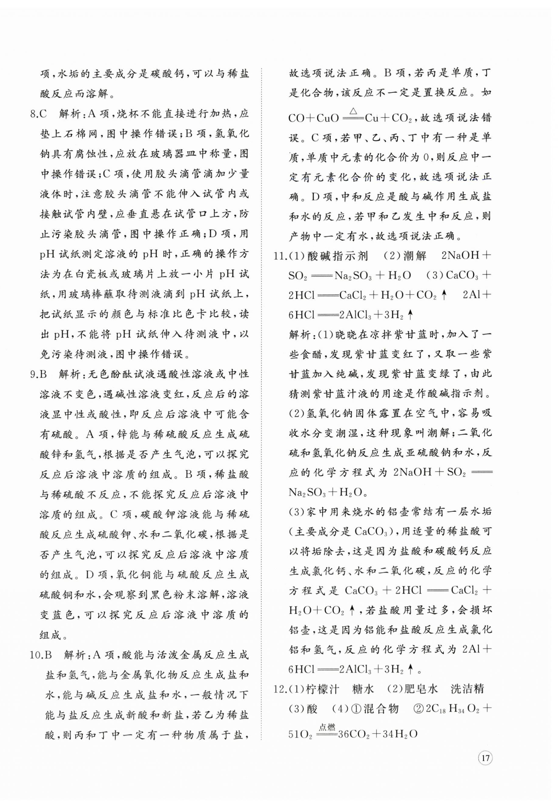 2024年精练课堂分层作业九年级化学下册人教版 第2页