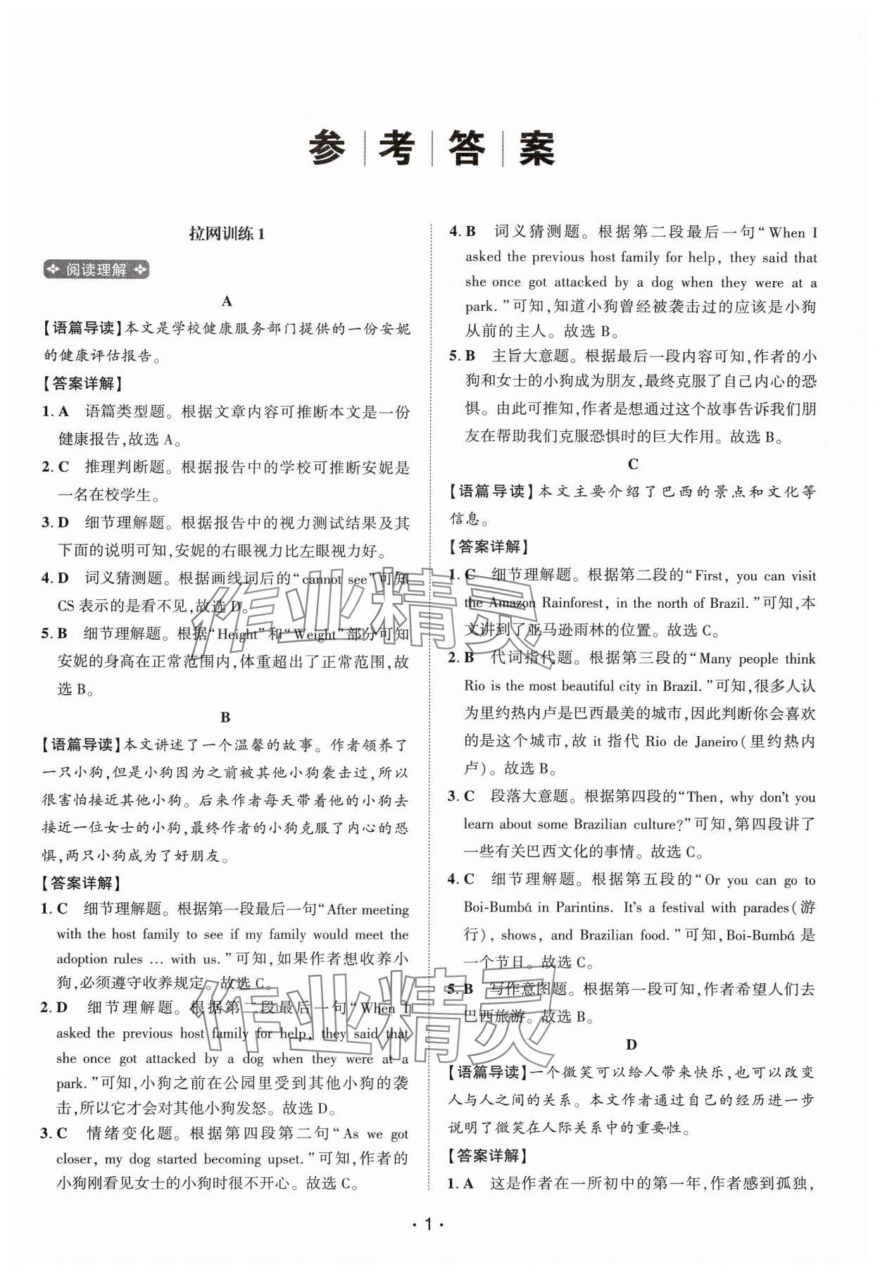 2025年閱讀拉網訓練八年級英語人教版 第1頁