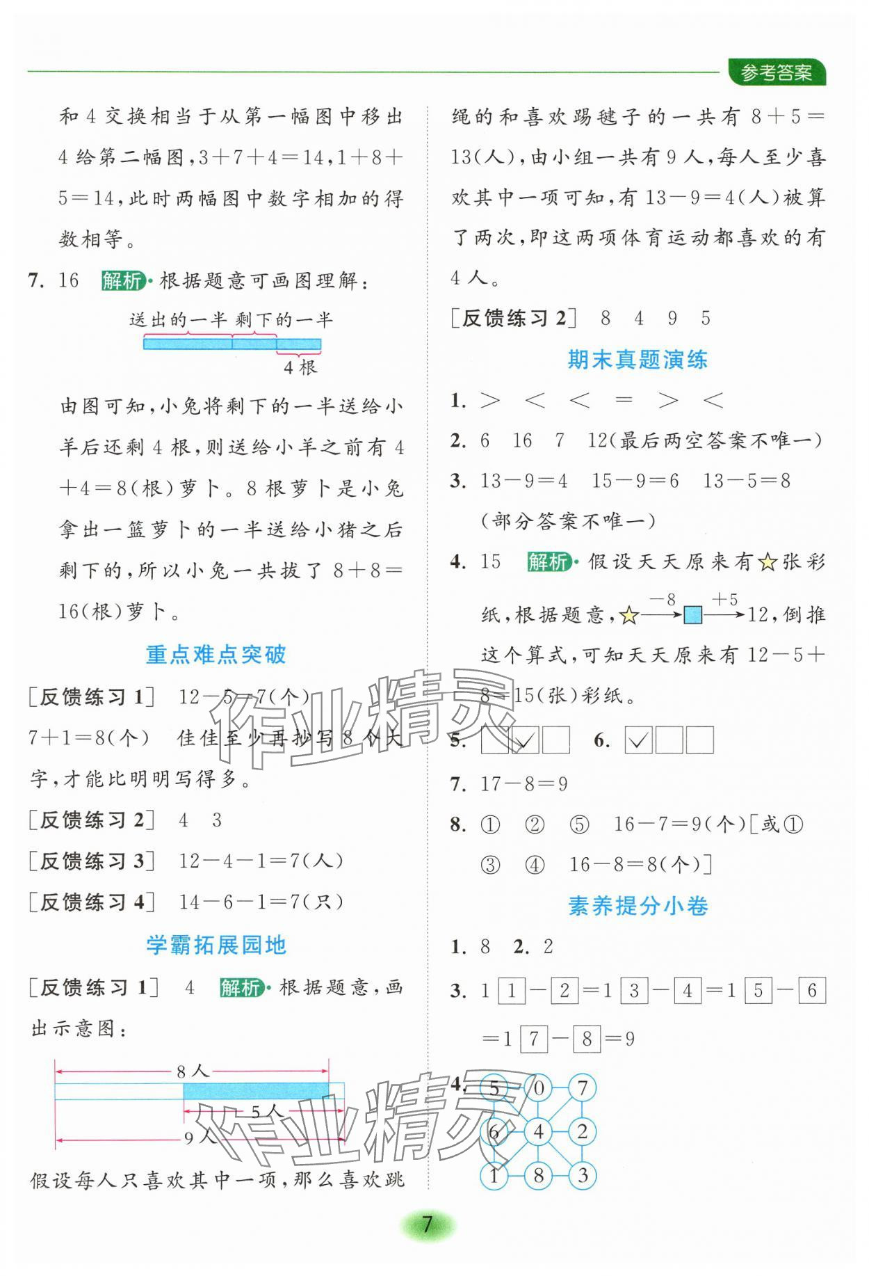 2025年亮點(diǎn)給力全優(yōu)練霸一年級(jí)數(shù)學(xué)下冊(cè)蘇教版 第7頁(yè)