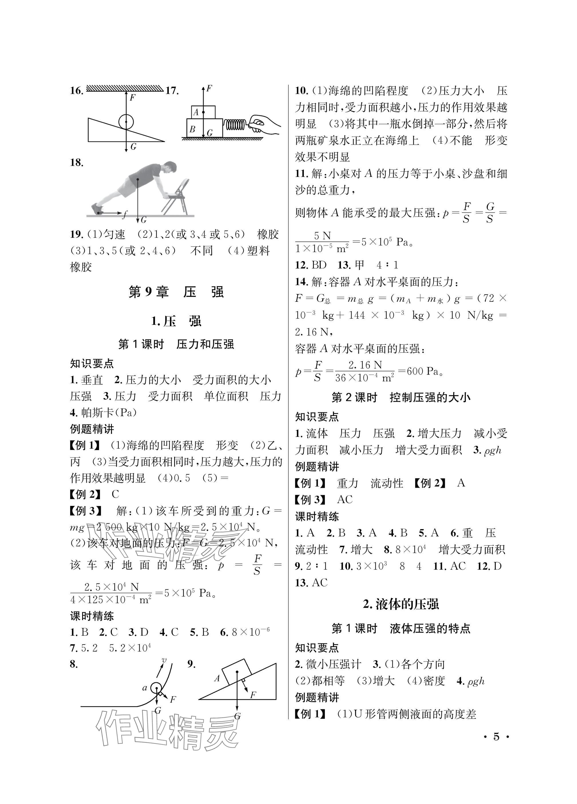 2025年蓉城學(xué)霸八年級(jí)物理下冊教科版 參考答案第5頁