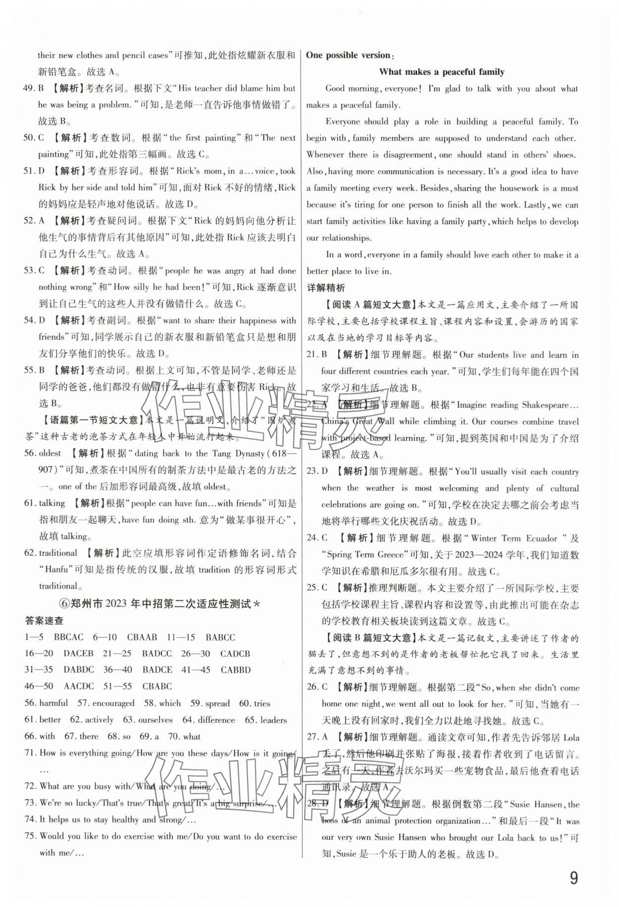 2024年新一線必刷卷英語河南專版 第9頁