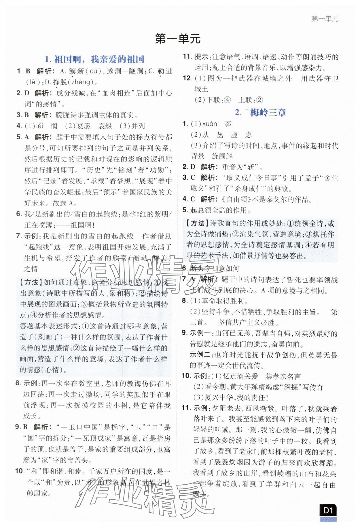 2025年阳光计划优等生进阶特训九年级语文下册人教版 第1页