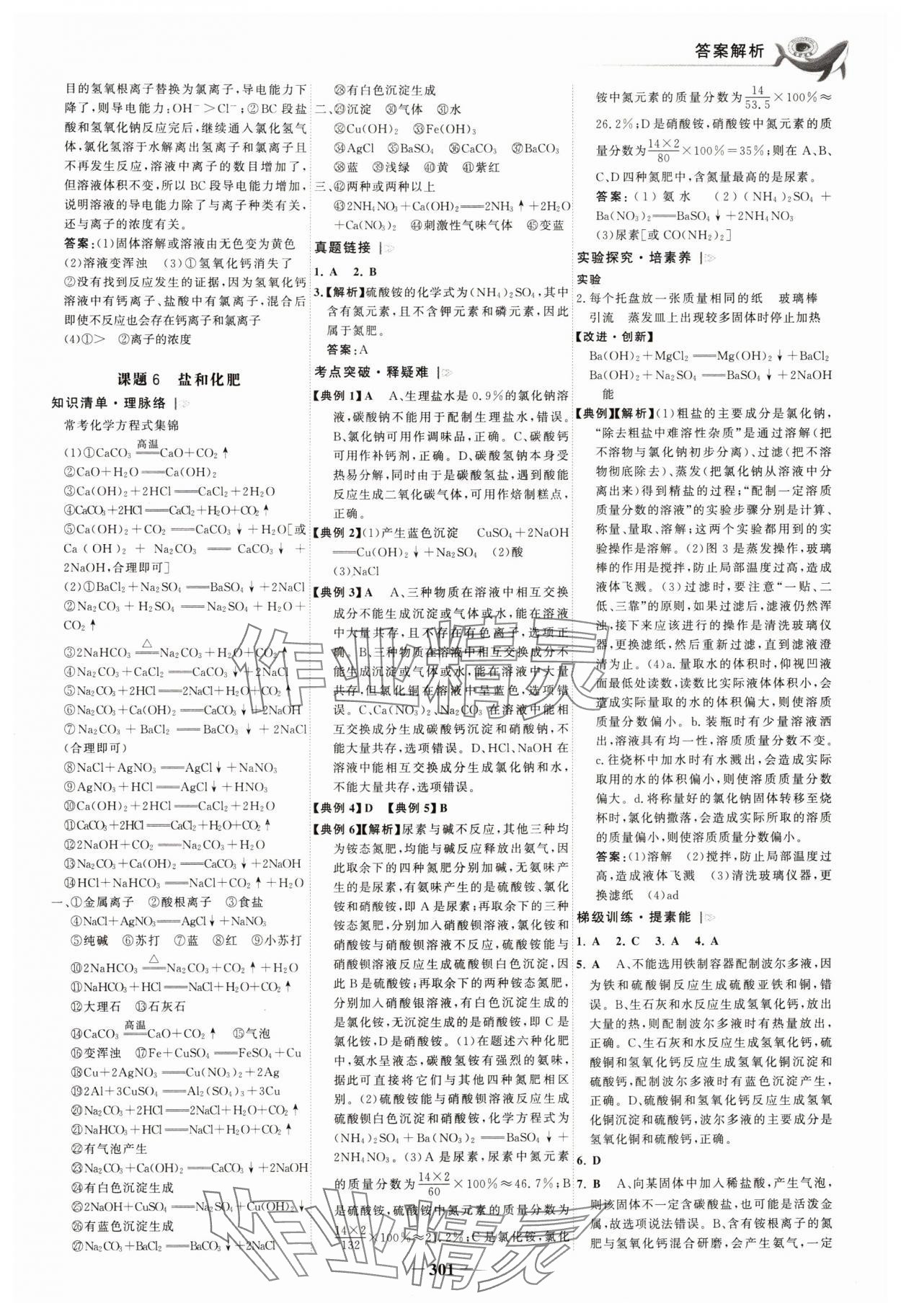 2024年世纪金榜金榜中考化学深圳专版 参考答案第8页