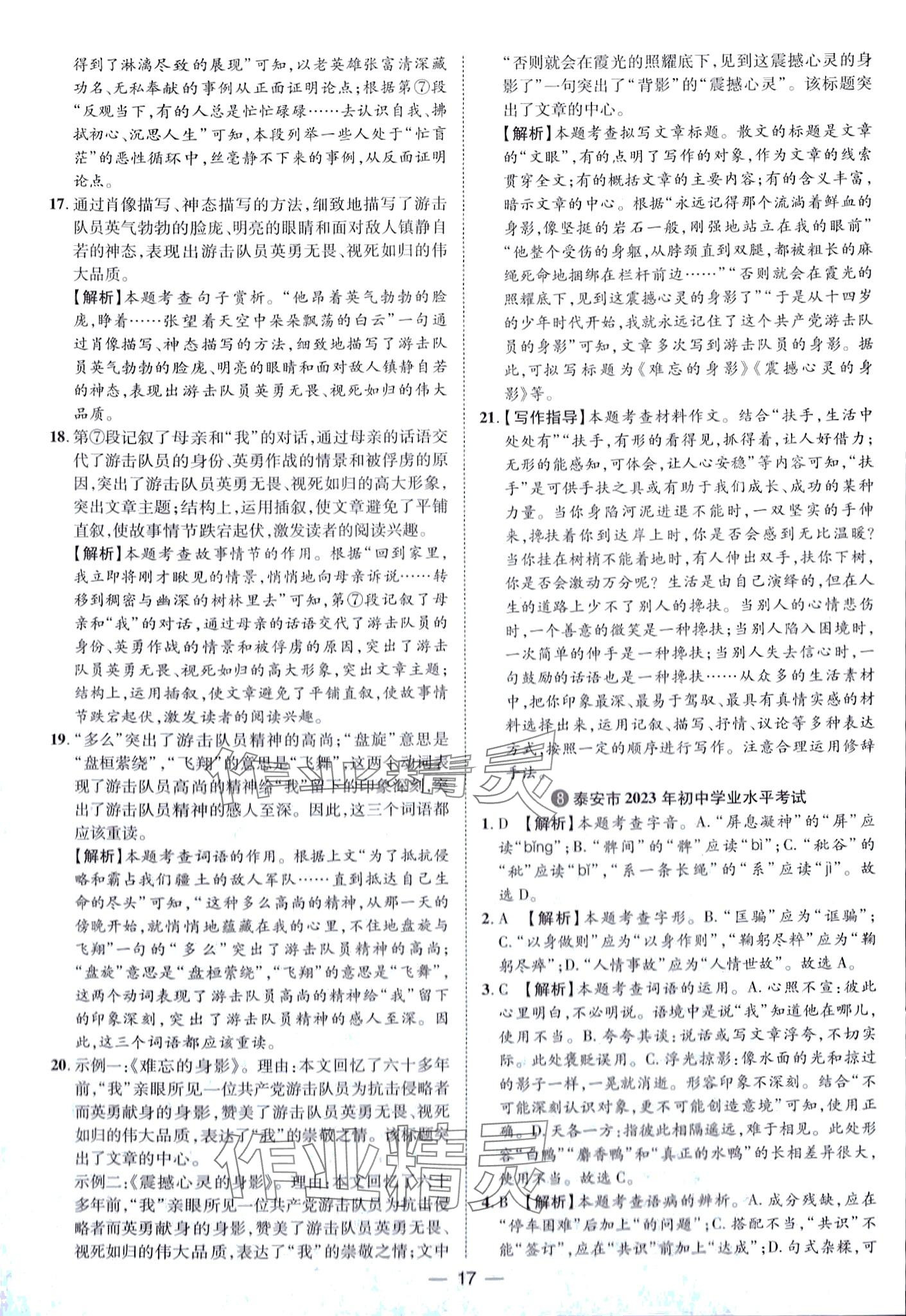 2024年鲁人泰斗中考必备中考试题汇编语文山东专版&nbsp;第17页