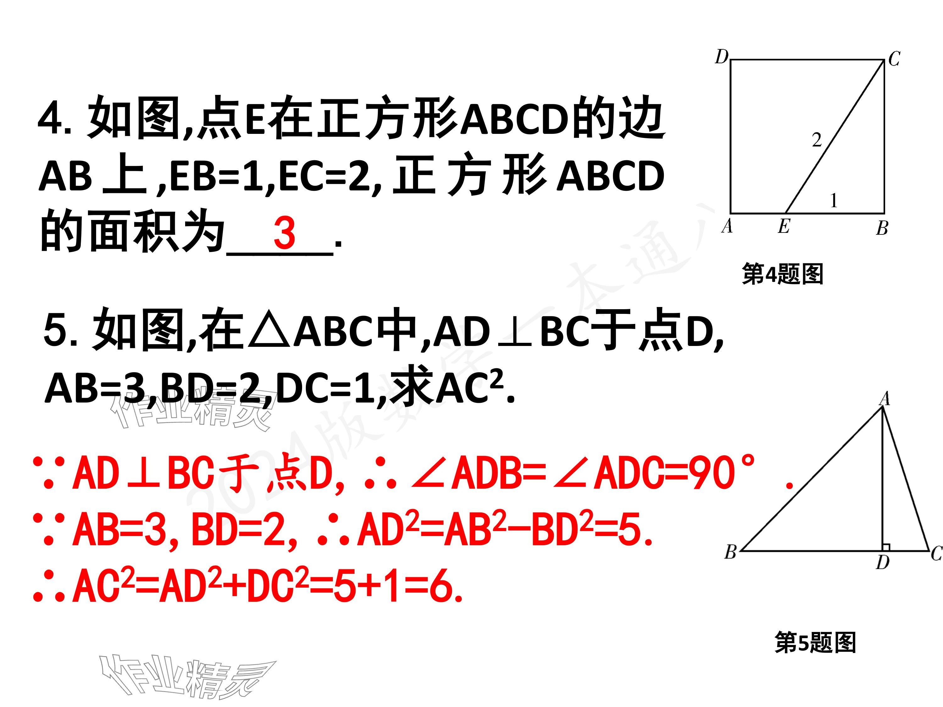 2024年一本通武漢出版社八年級數(shù)學上冊北師大版核心板 參考答案第4頁