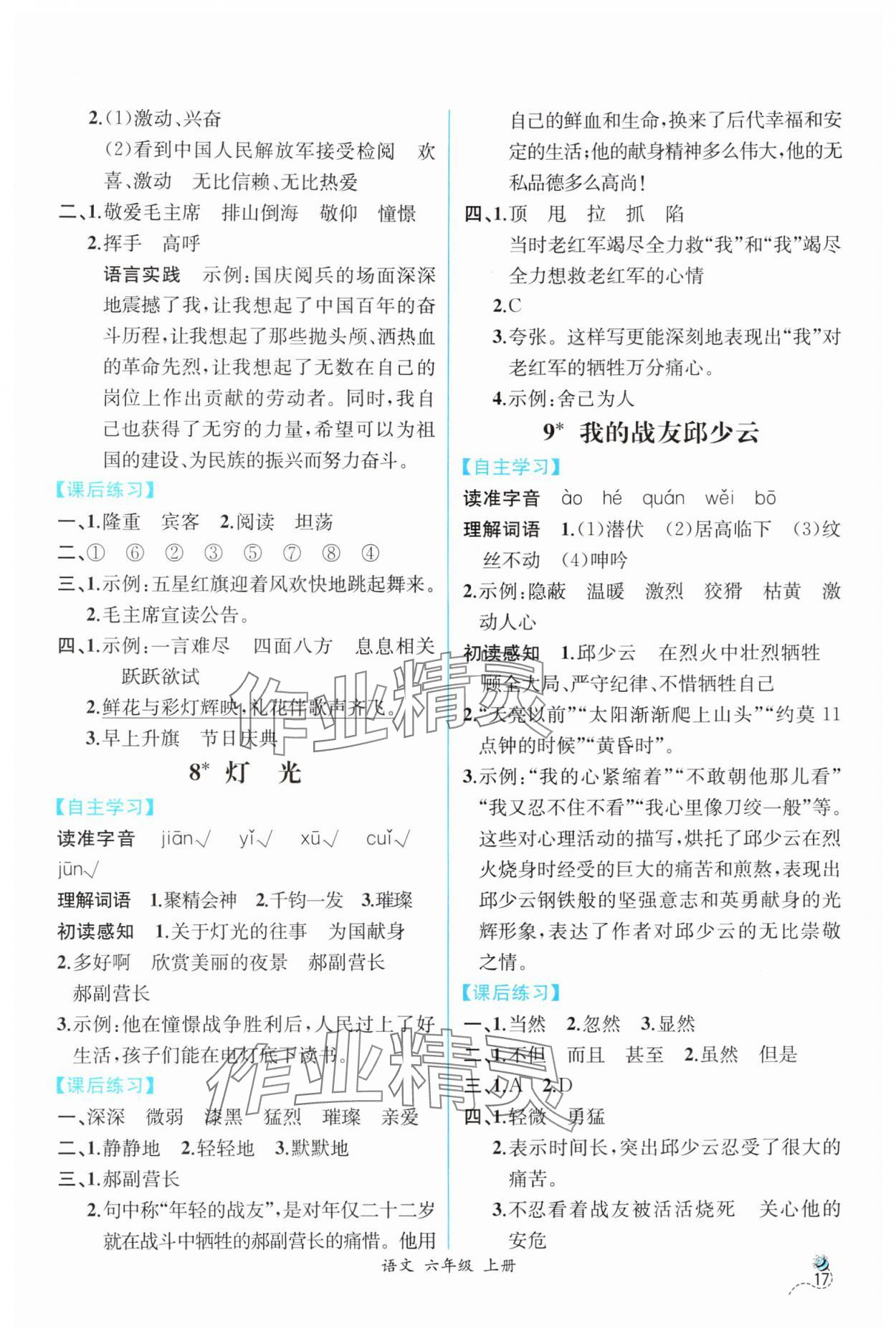 2025年人教金學典同步解析與測評六年級語文上冊人教版云南專版 第5頁