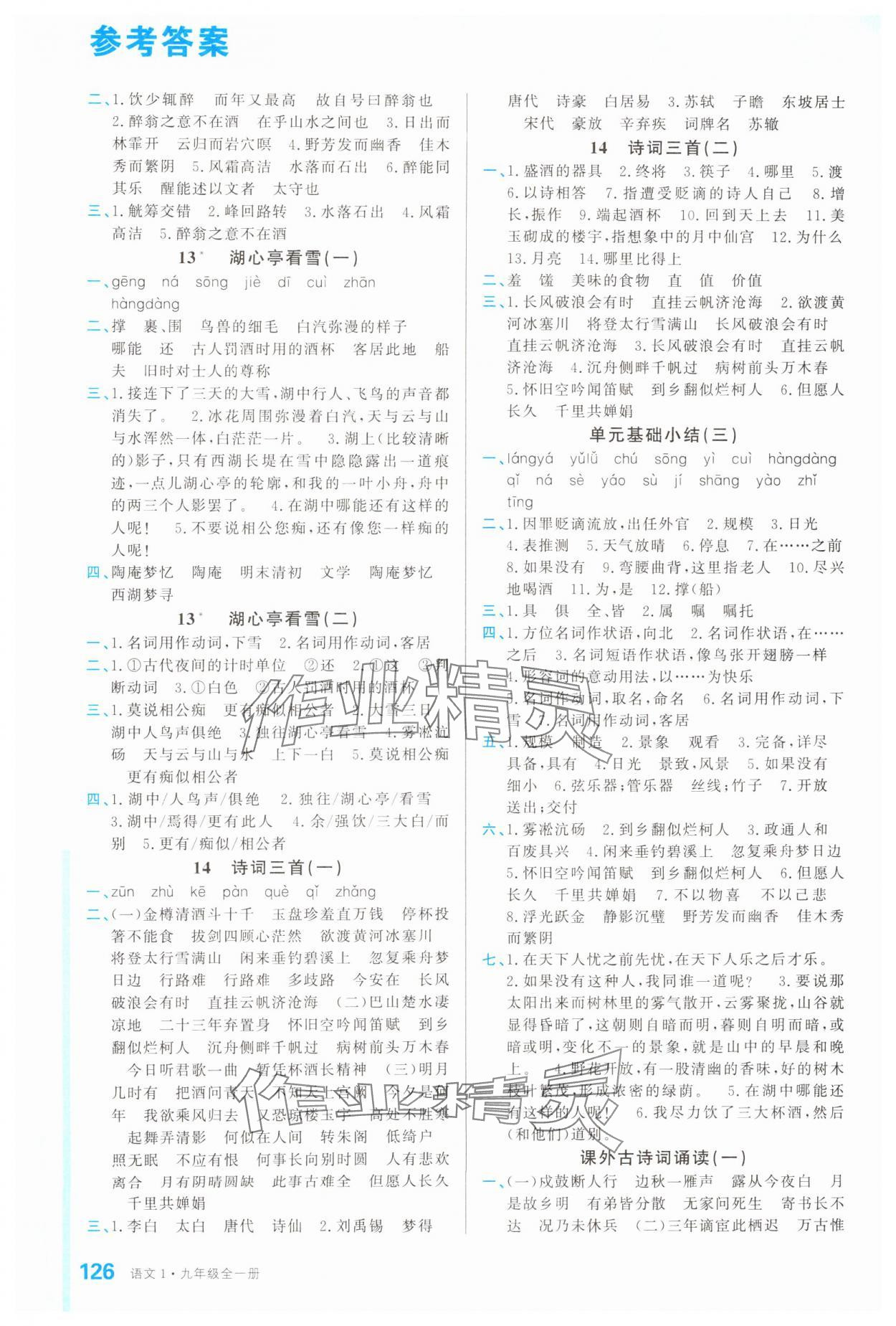 2024年名校課堂小練習(xí)九年級語文全一冊人教版 第4頁