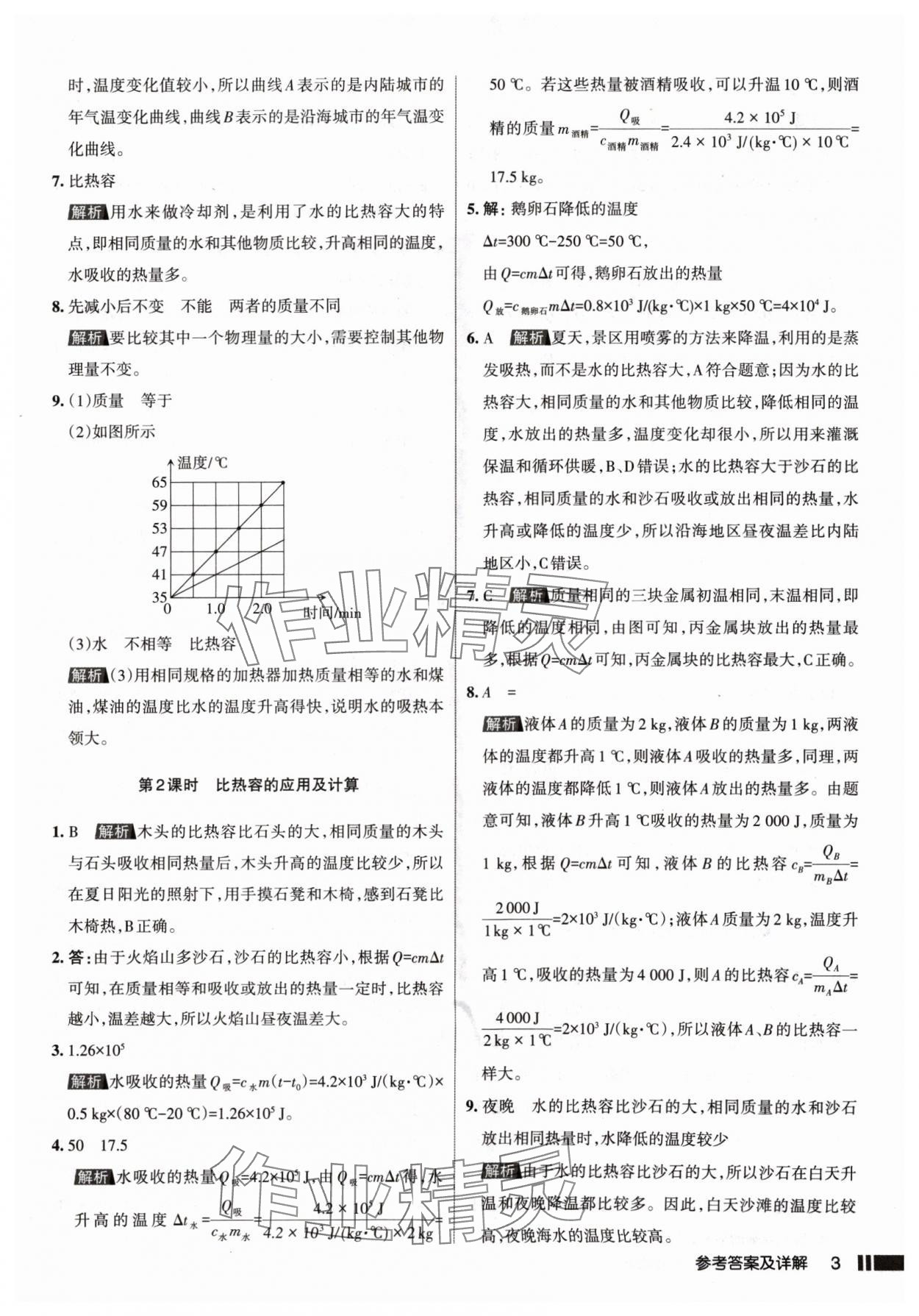 2024年名校作業(yè)九年級(jí)物理上冊(cè)人教版山西專版 參考答案第3頁(yè)