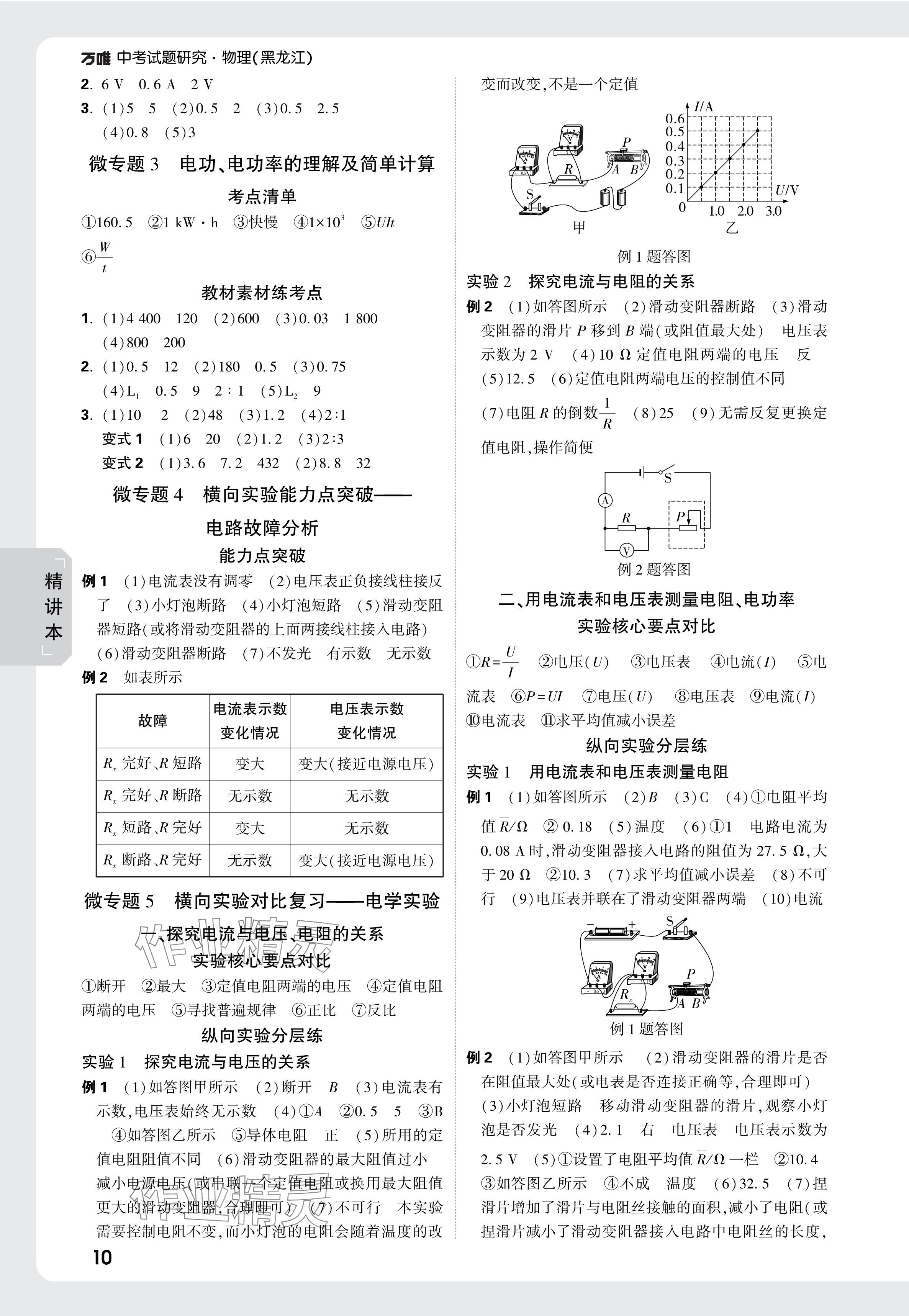 2025年萬(wàn)唯中考試題研究物理黑龍江專(zhuān)版 參考答案第11頁(yè)